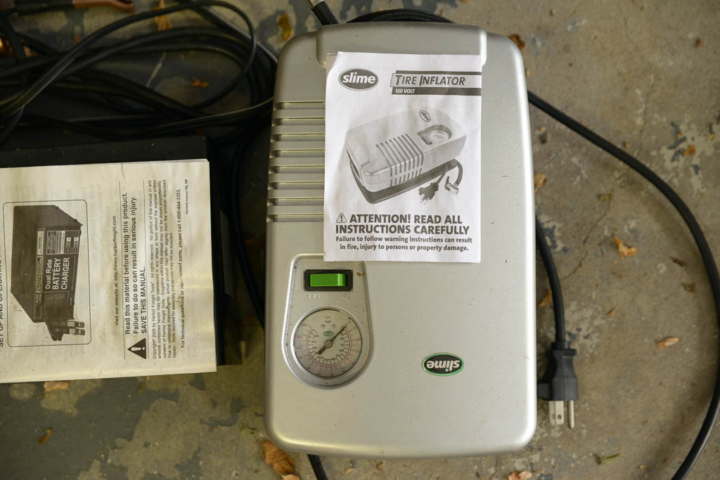 Chicago Electric Dual Rate Battery Charger and Slime Tire Inflator