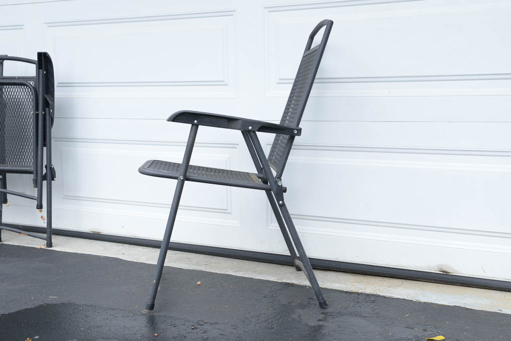 Set of Six Metal Patio Folding Chairs
