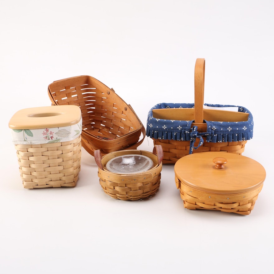 Selection of Wicker Longaberger Baskets