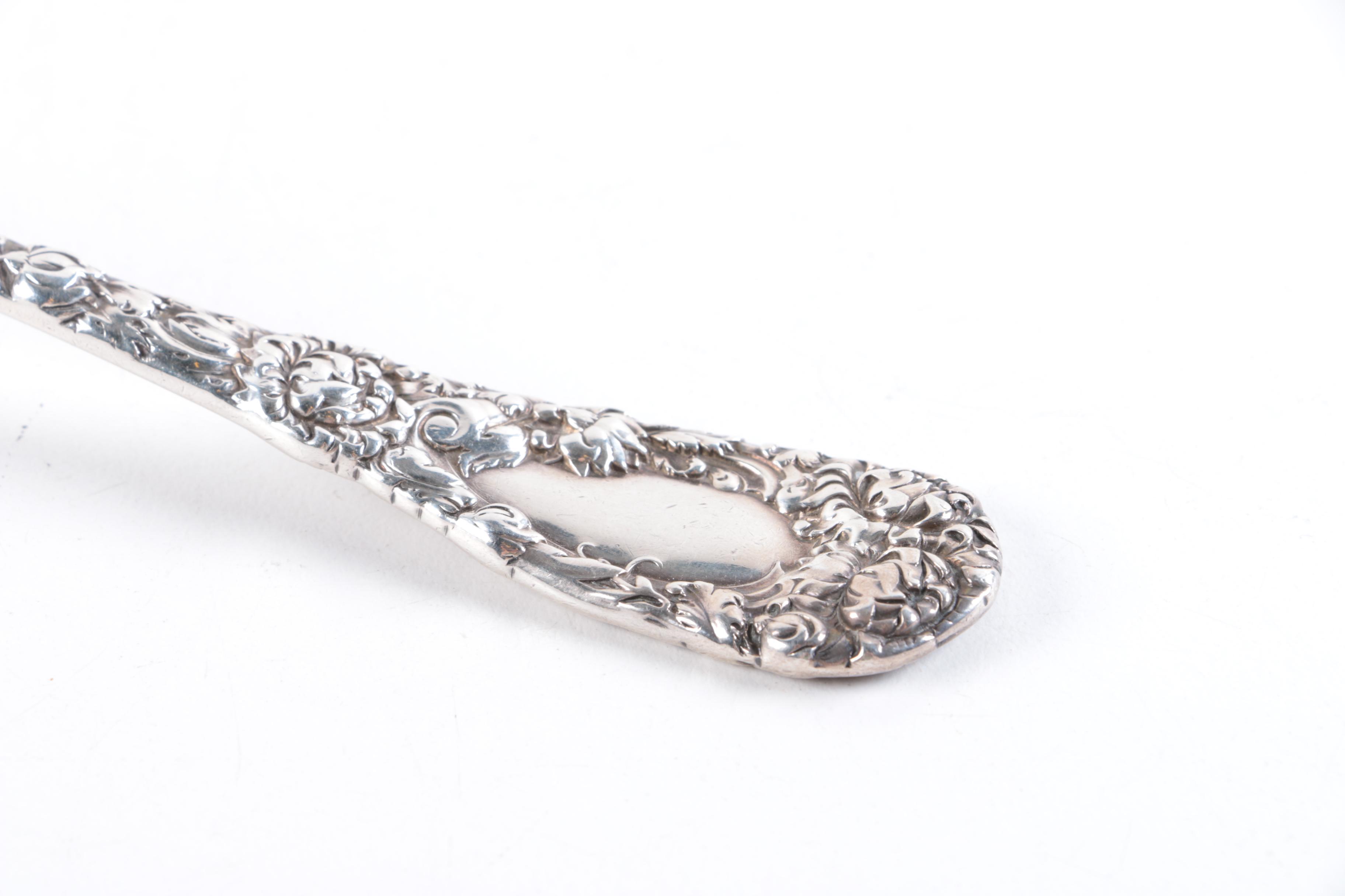 Sterling Silver Serving Spoon by Durgin in "Chrysanthemum"