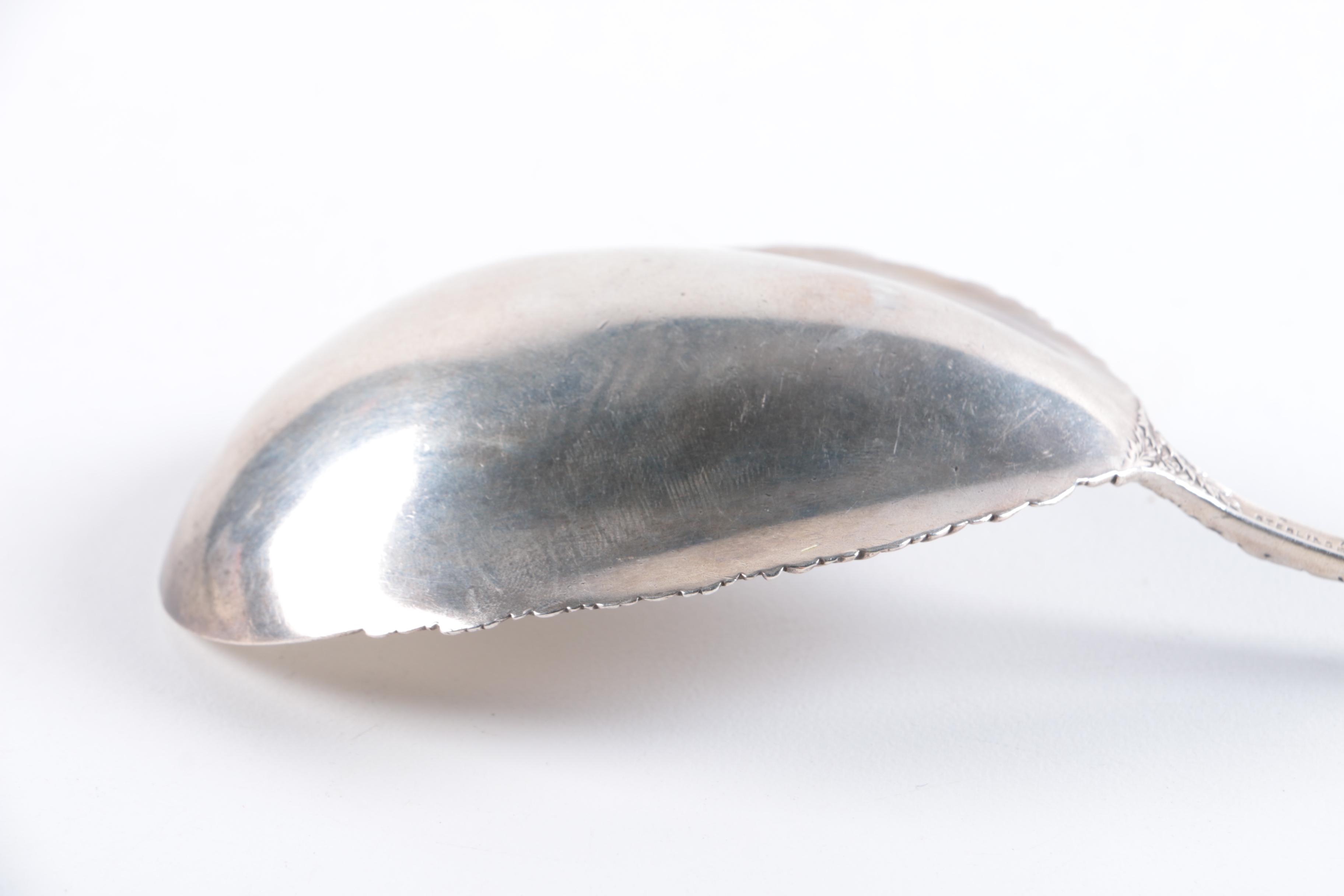 Sterling Silver Serving Spoon by Durgin in "Chrysanthemum"