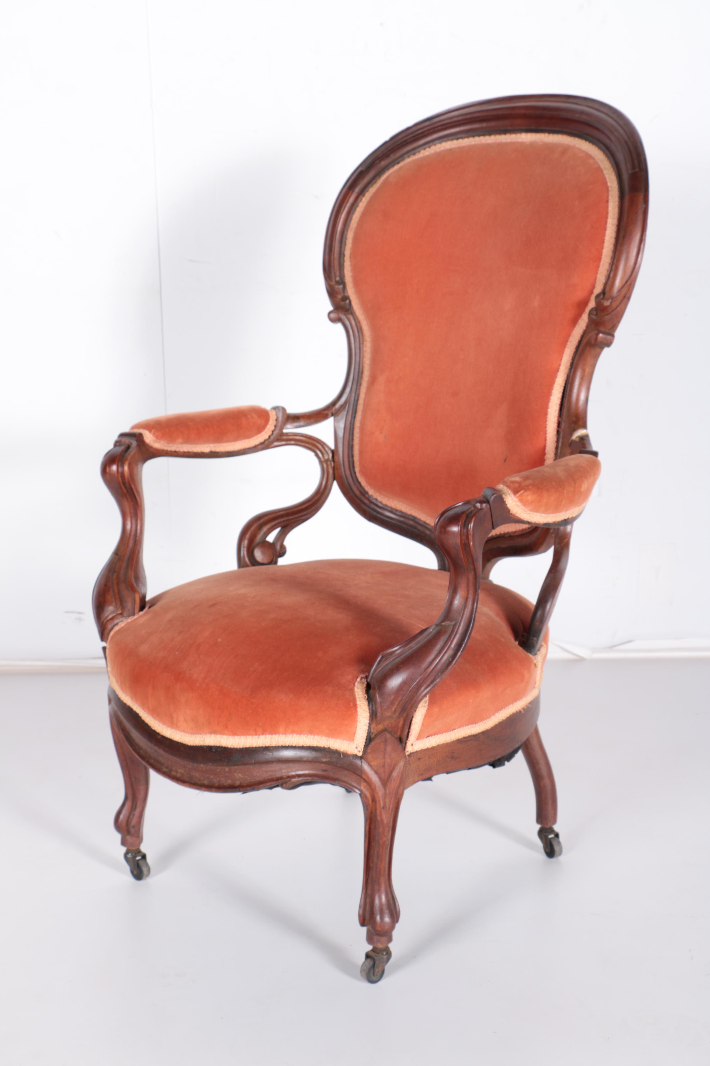 Antique Victorian Rococo Revival Parlor Chair