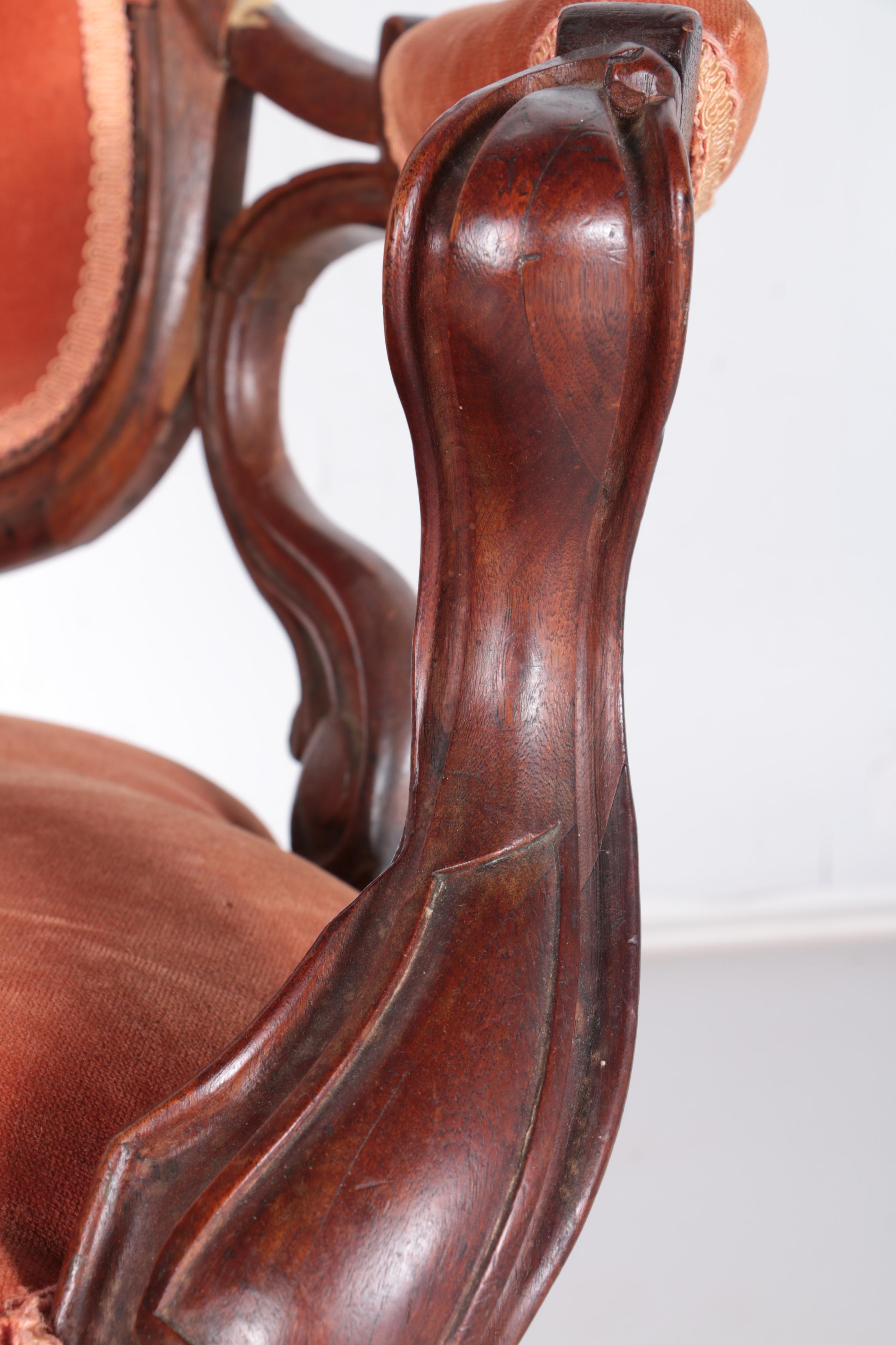 Antique Victorian Rococo Revival Parlor Chair