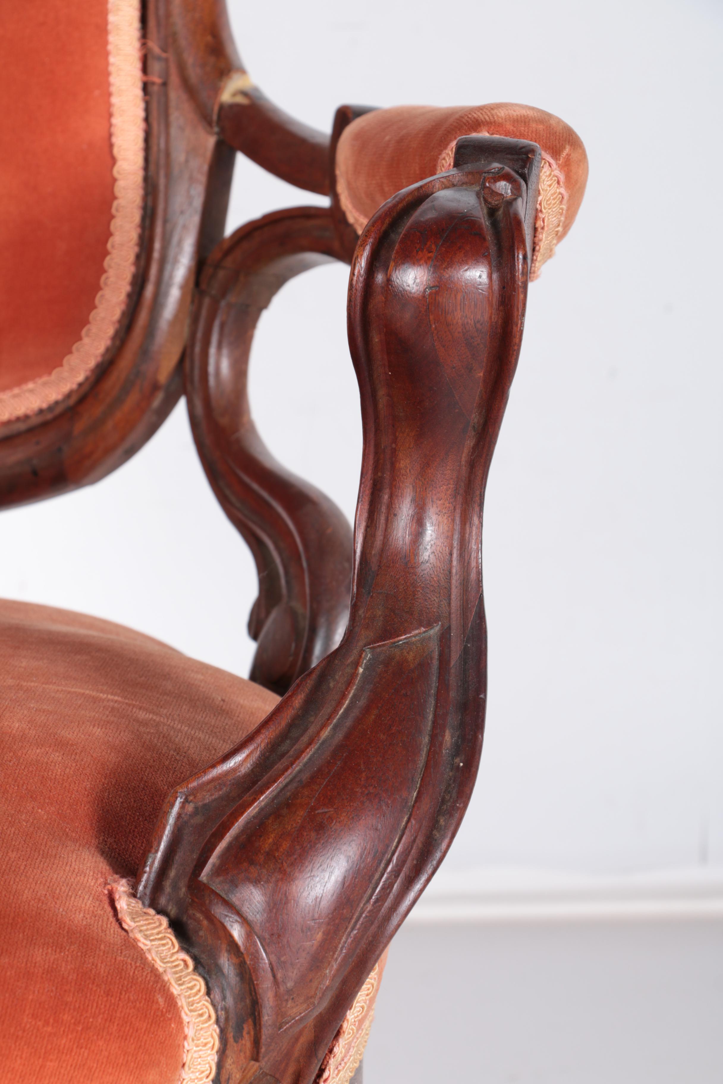 Antique Victorian Rococo Revival Parlor Chair