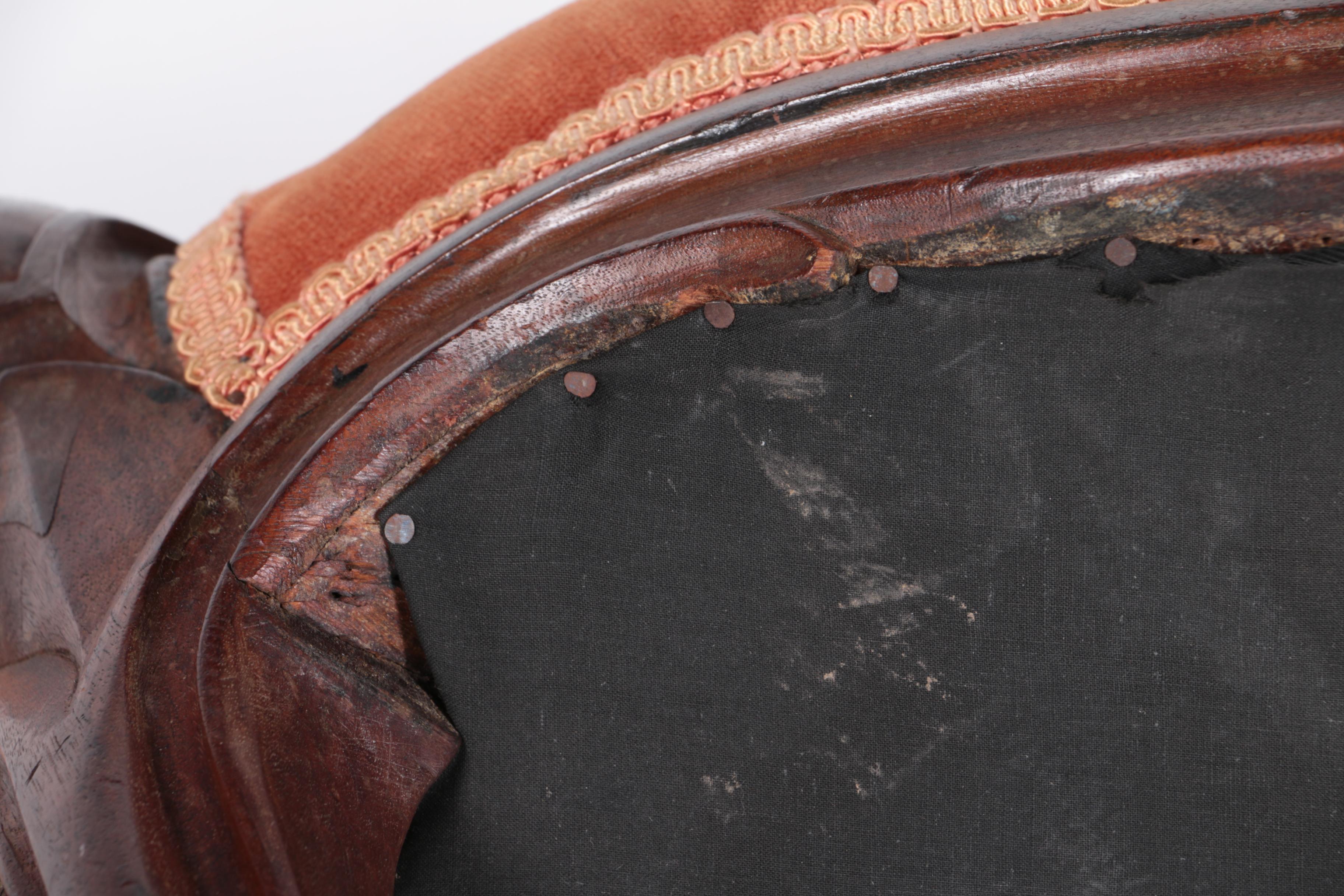 Antique Victorian Rococo Revival Parlor Chair