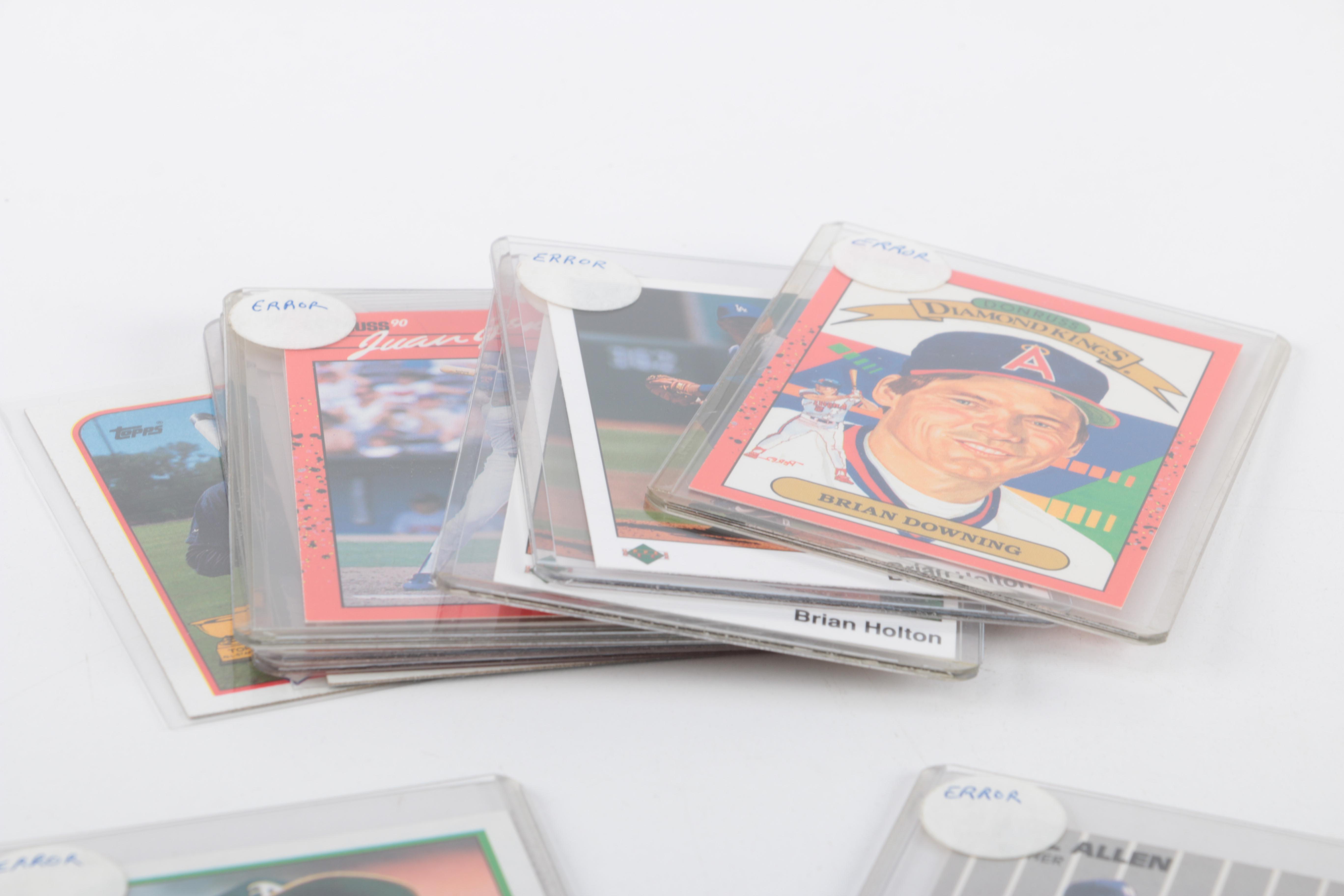 Collection of Baseball Error Cards