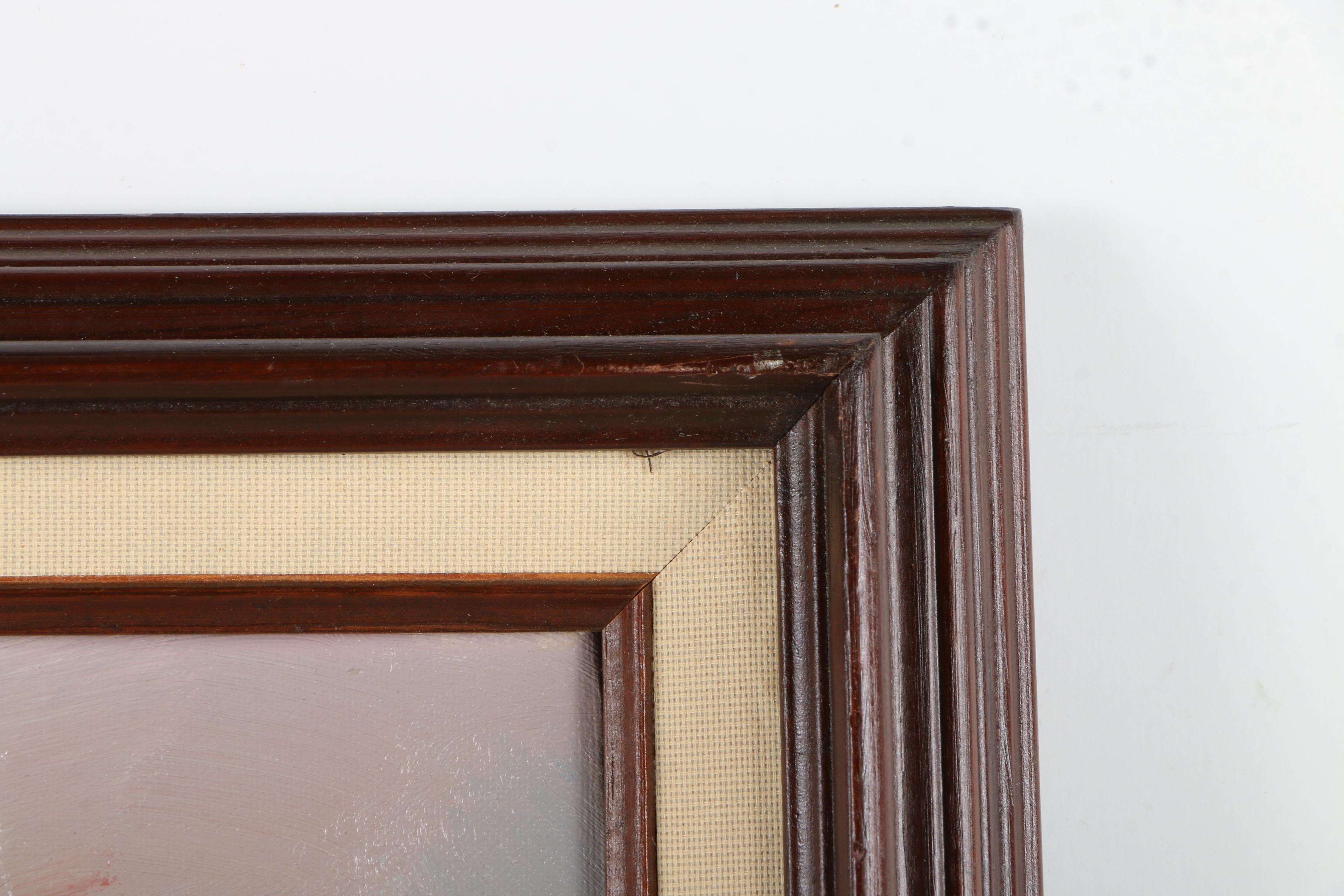 K. Stone Oil Painting on Canvas of Floral Still Life