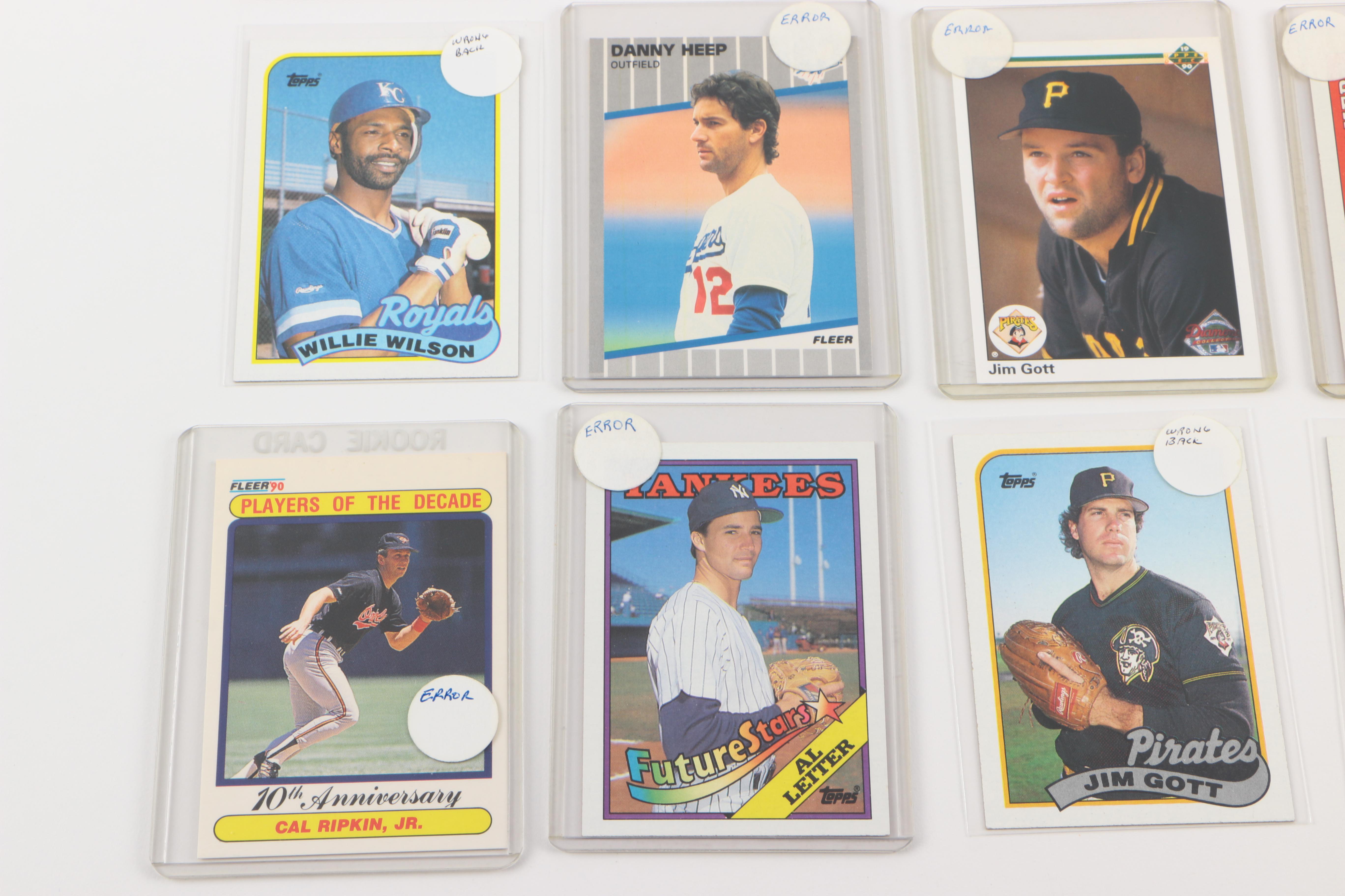 Twenty-Seven Baseball Error Cards