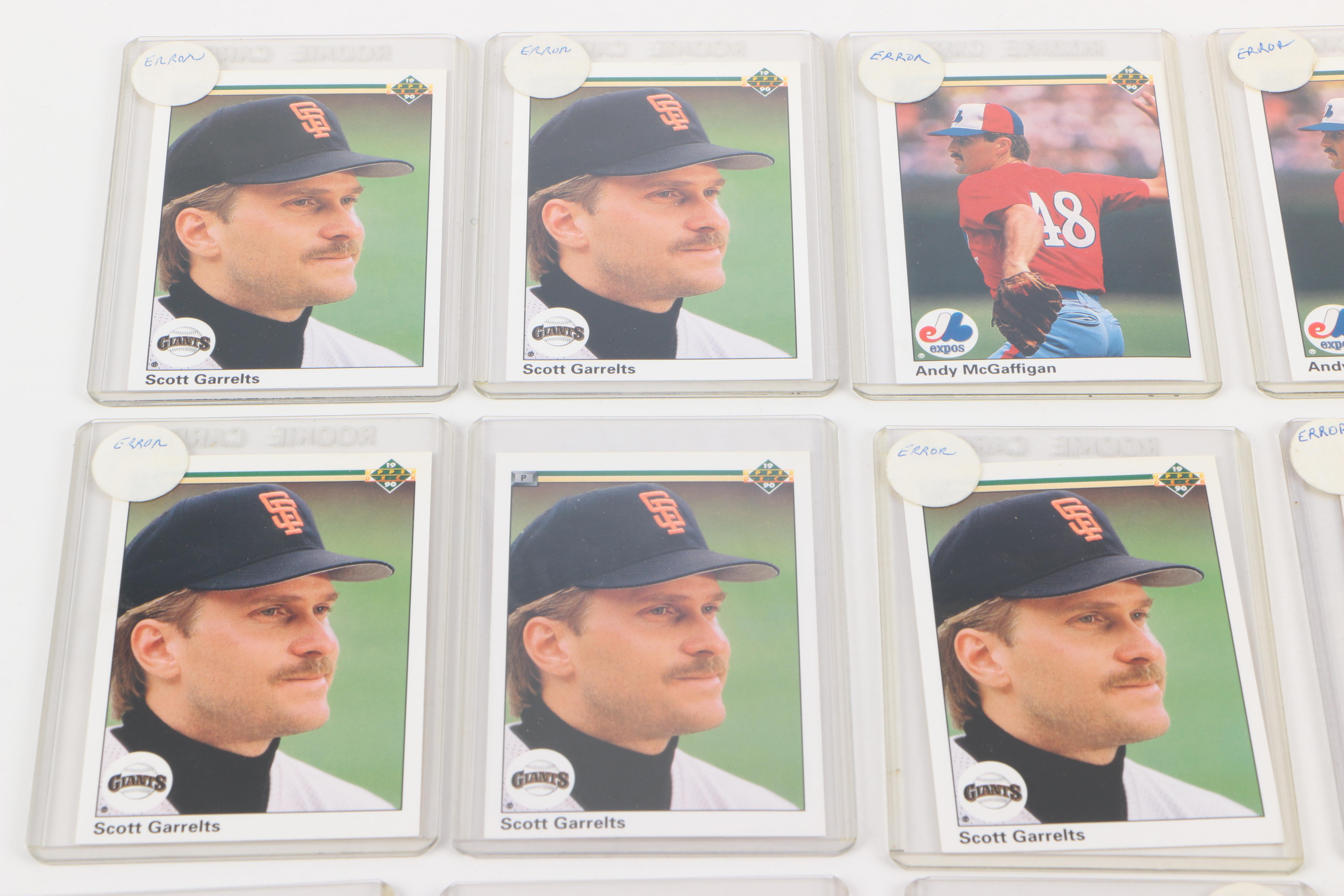 Twenty-Seven Baseball Error Cards