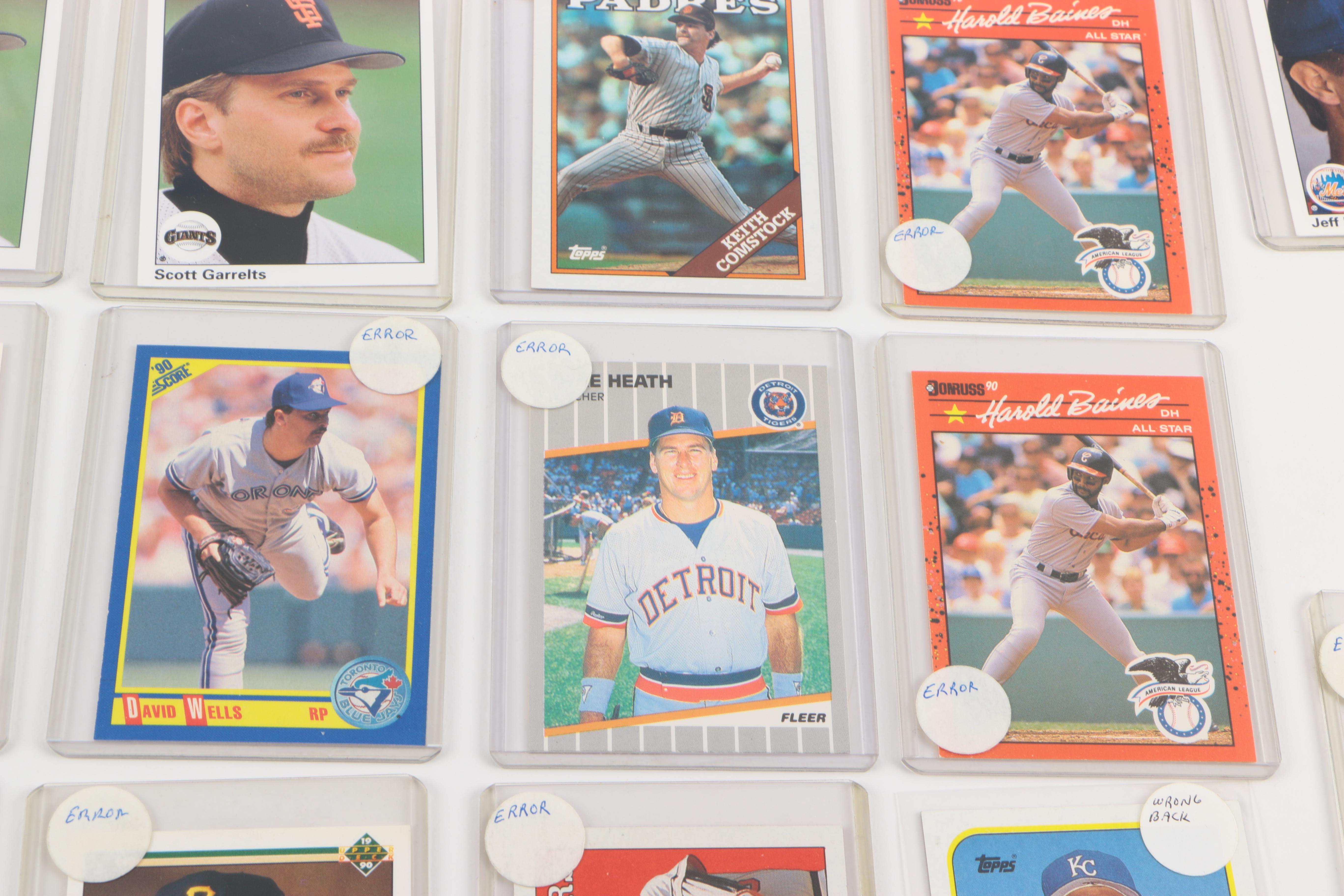 Twenty-Seven Baseball Error Cards