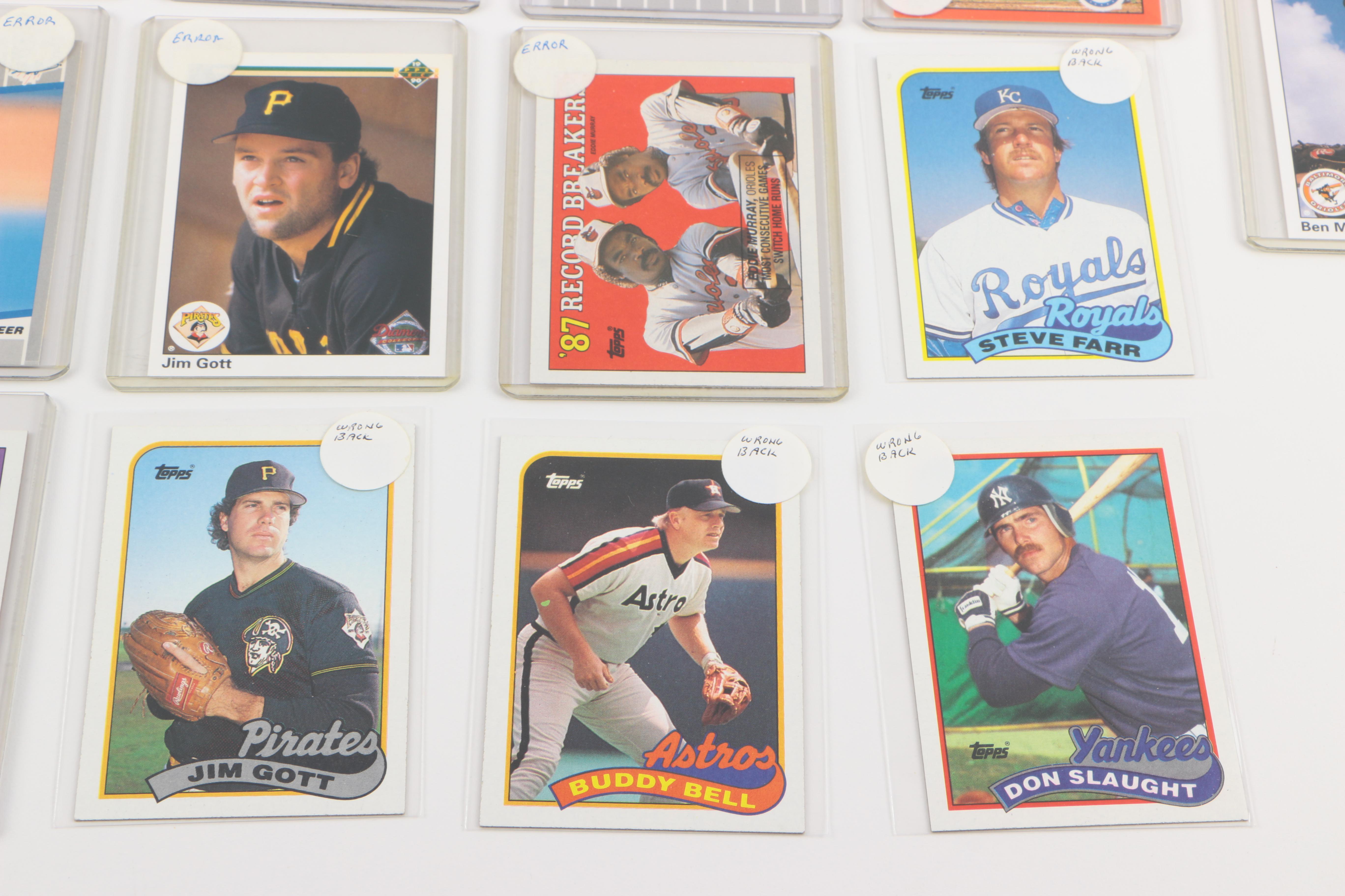 Twenty-Seven Baseball Error Cards
