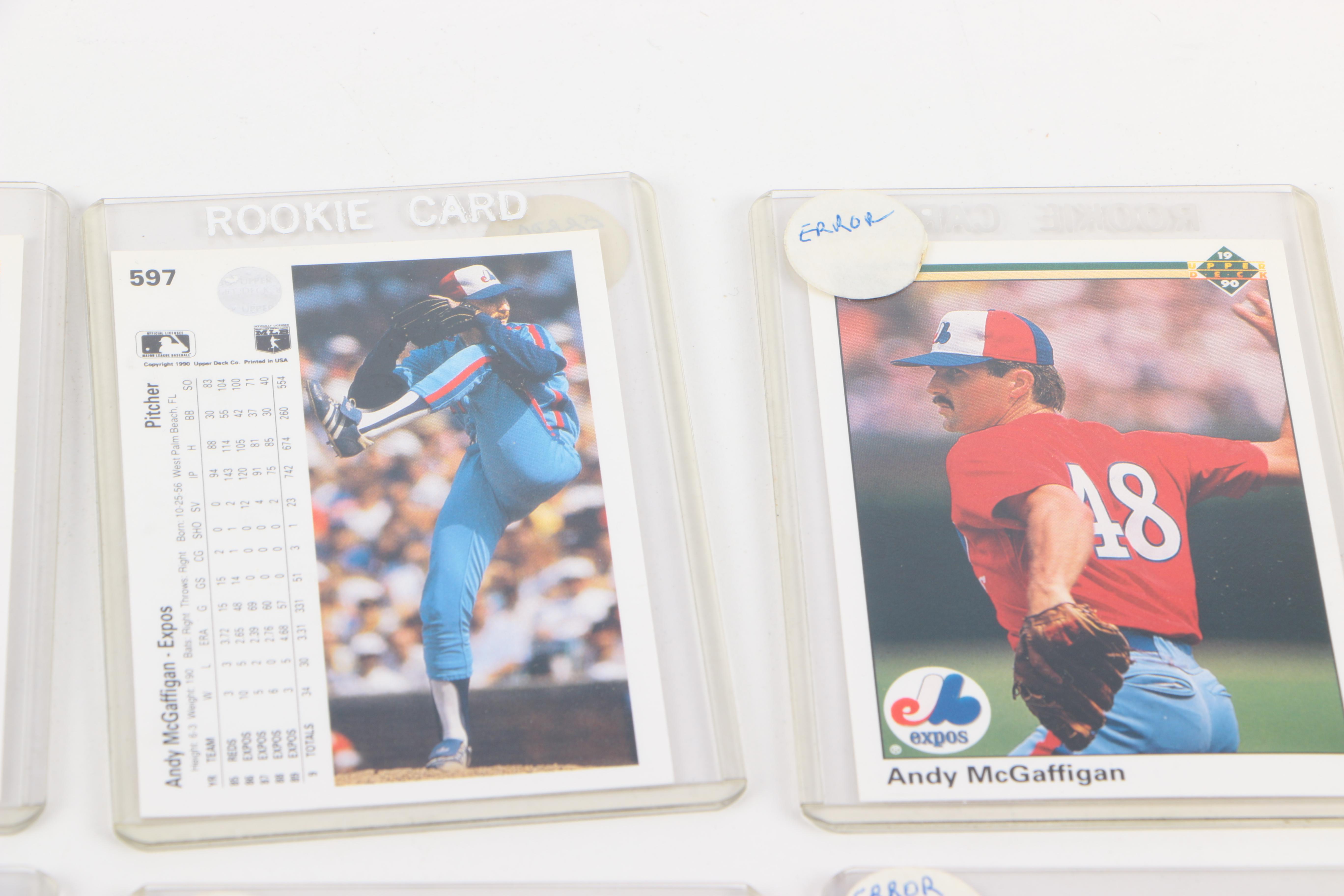 Twenty-Seven Baseball Error Cards