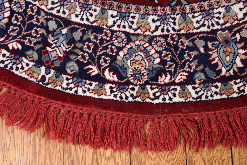 Hand-Knotted Chinese Round Wool Accent Rug