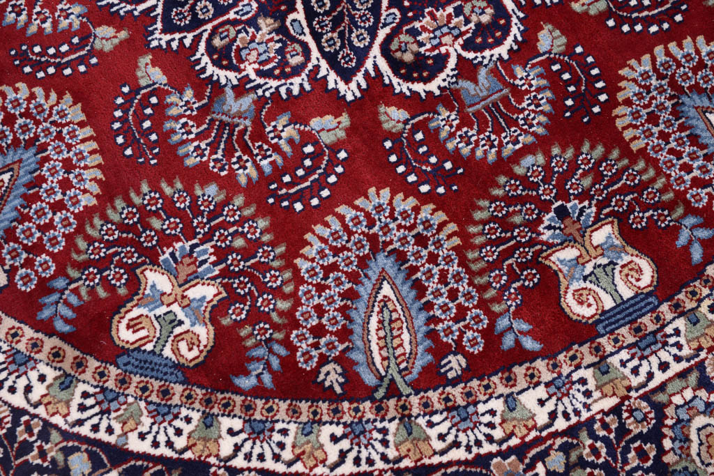 Hand-Knotted Chinese Round Wool Accent Rug