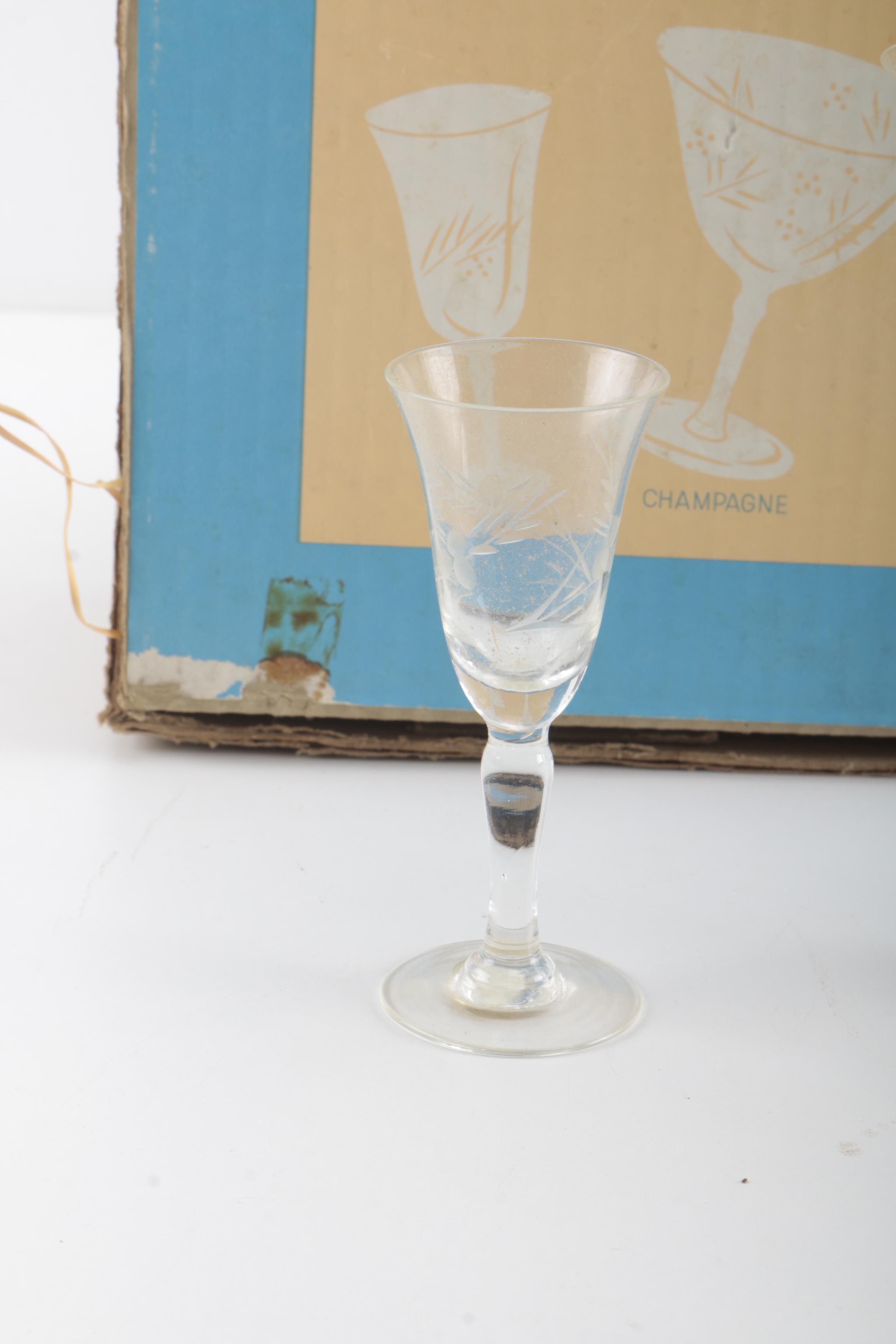 Hand Cut Nasco Cut Glass Stemware Set