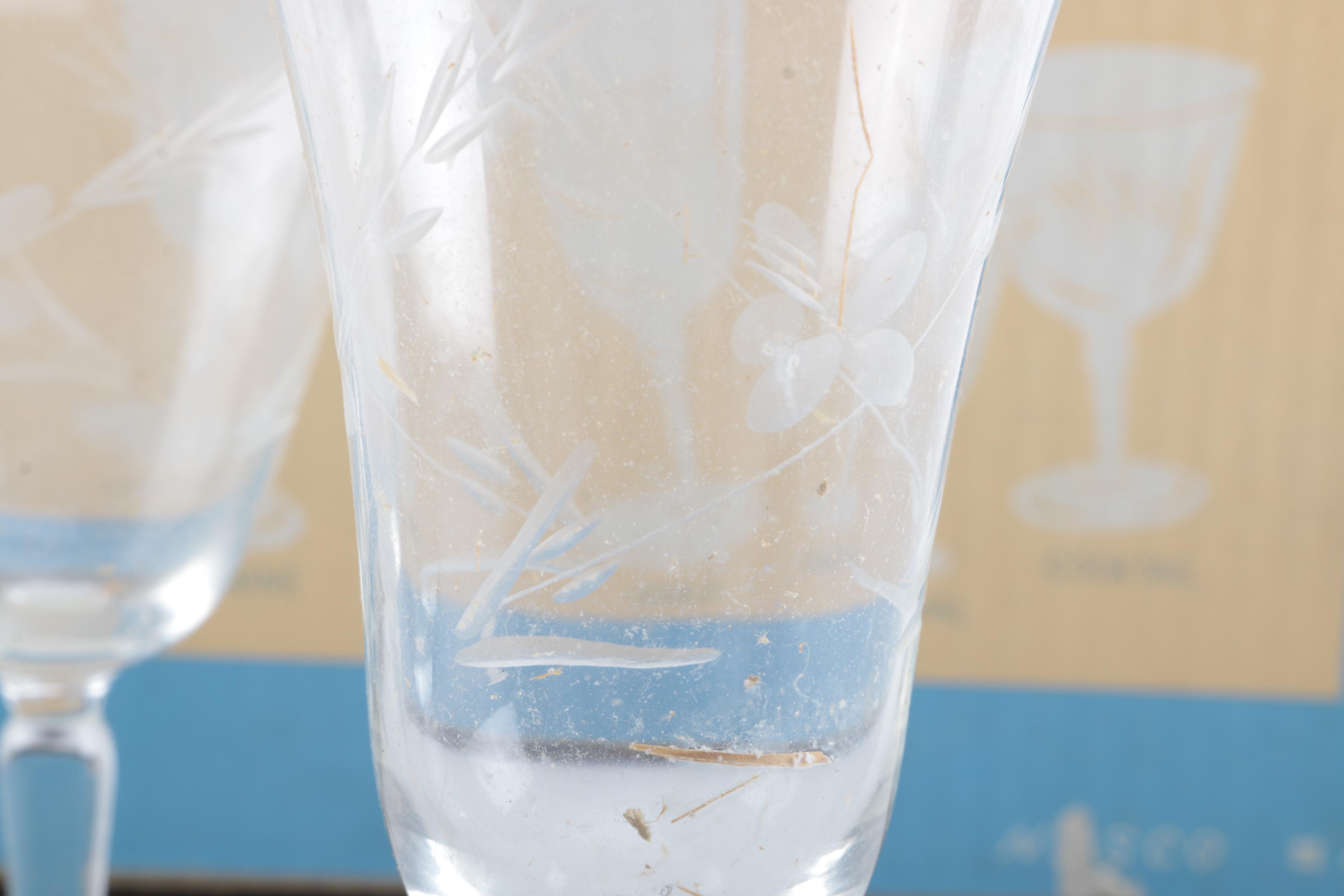 Hand Cut Nasco Cut Glass Stemware Set