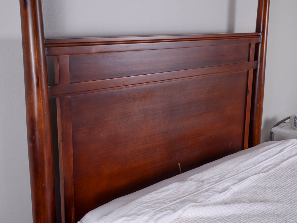 Queen Cherry Wood Canopy Bed Frame
