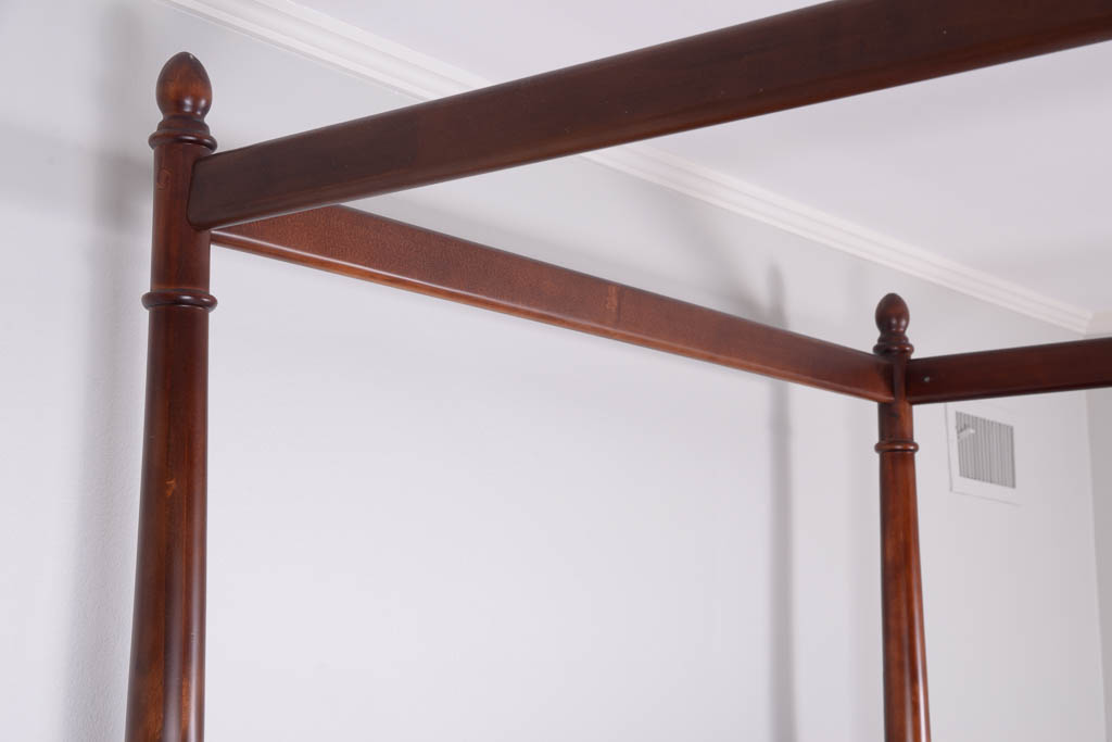 Queen Cherry Wood Canopy Bed Frame