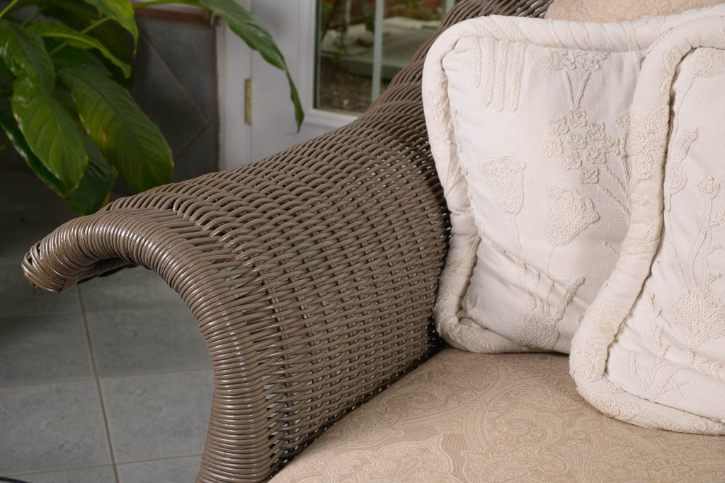 Taupe Wicker Patio Armchair