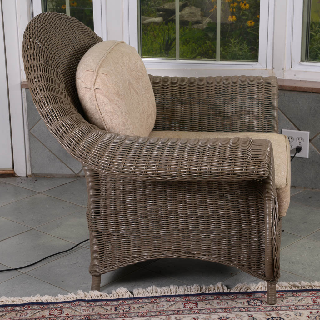 Taupe Wicker Patio Armchair