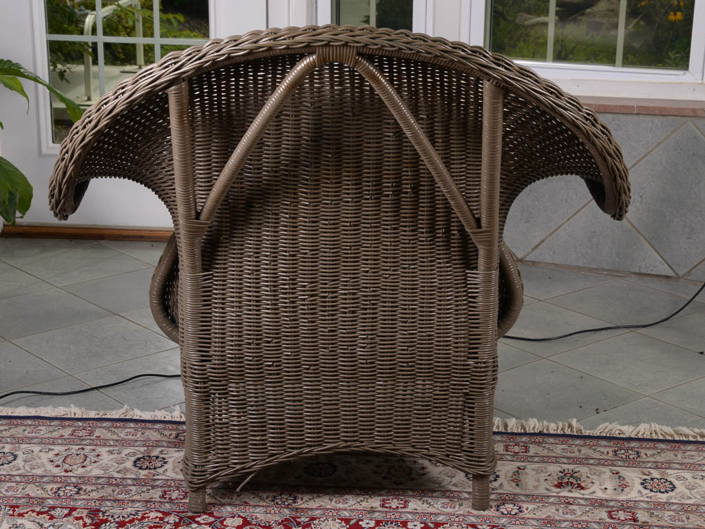 Taupe Wicker Patio Armchair