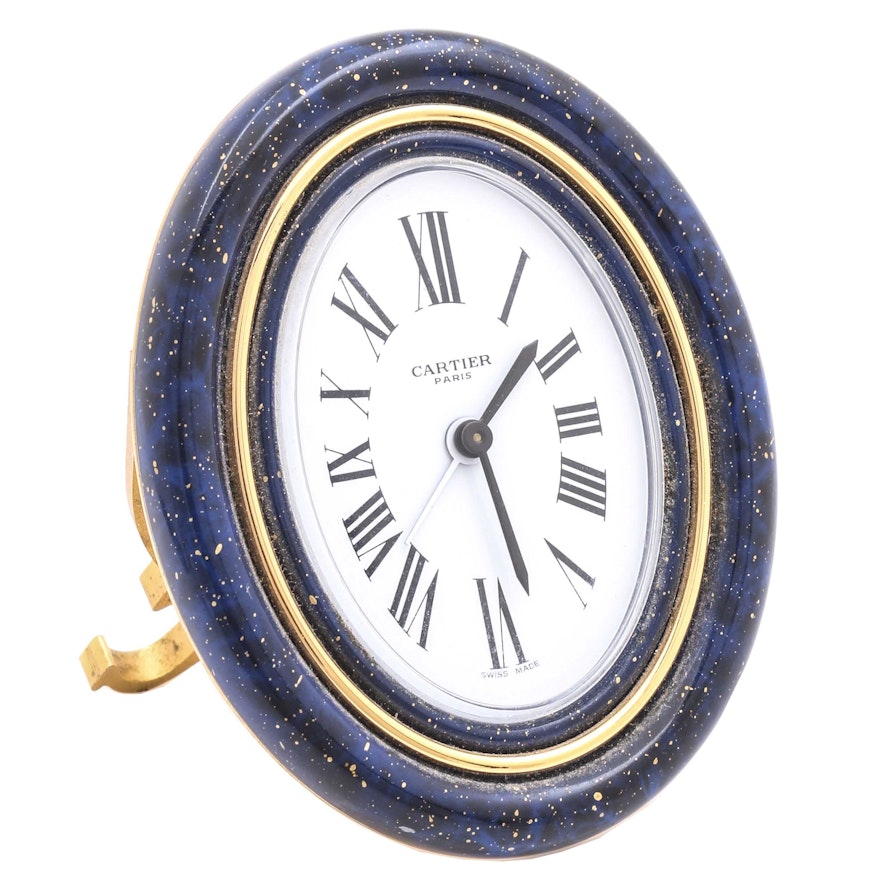 Cartier Enameled Brass Alarm Clock