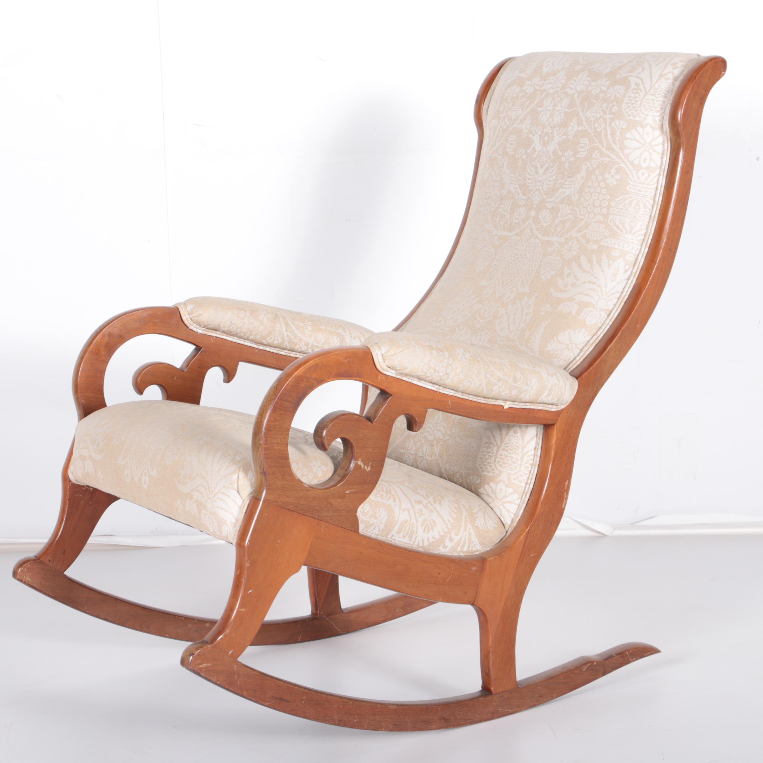 Antique Victorian Rococo Revival Rocking Chair