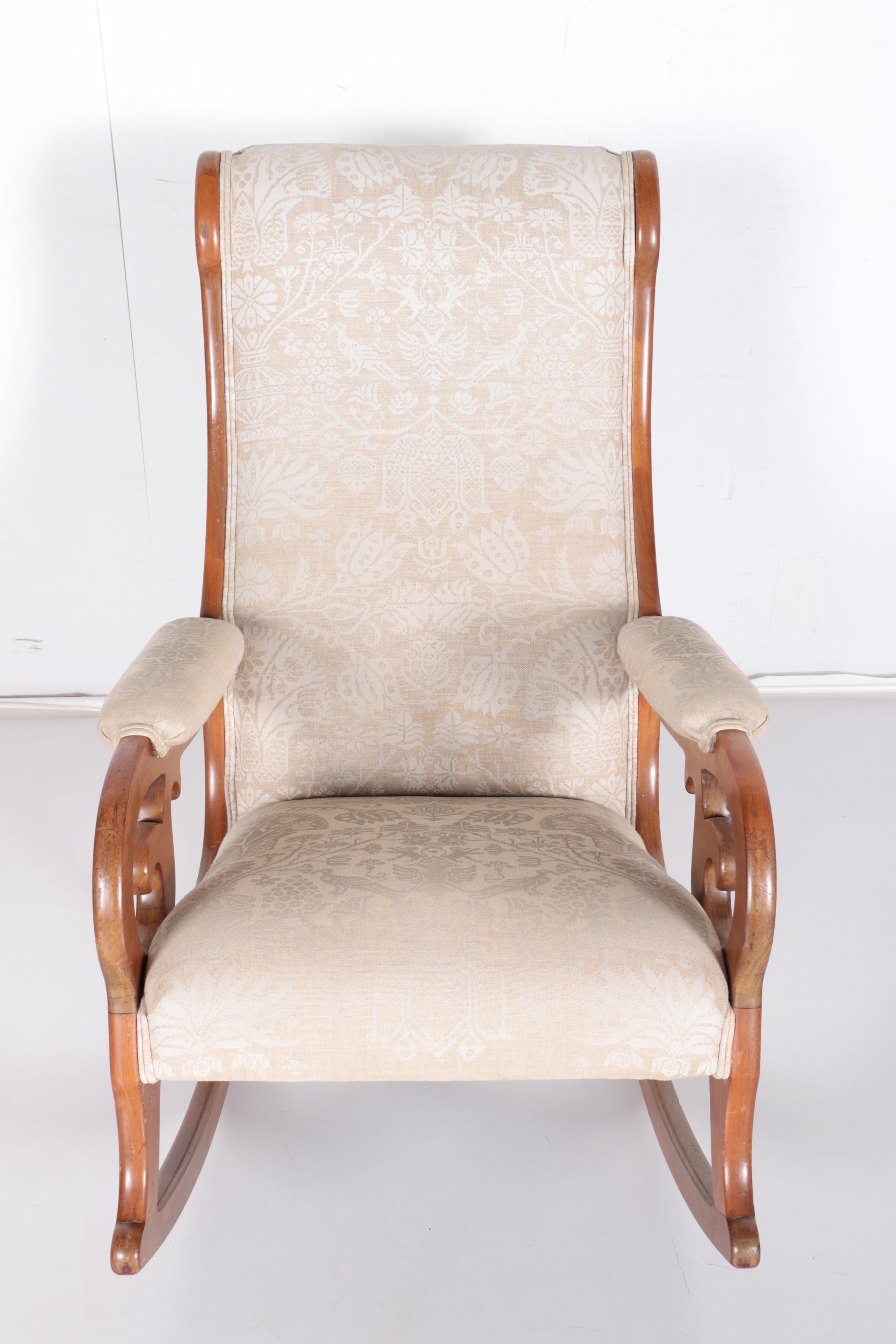 Antique Victorian Rococo Revival Rocking Chair