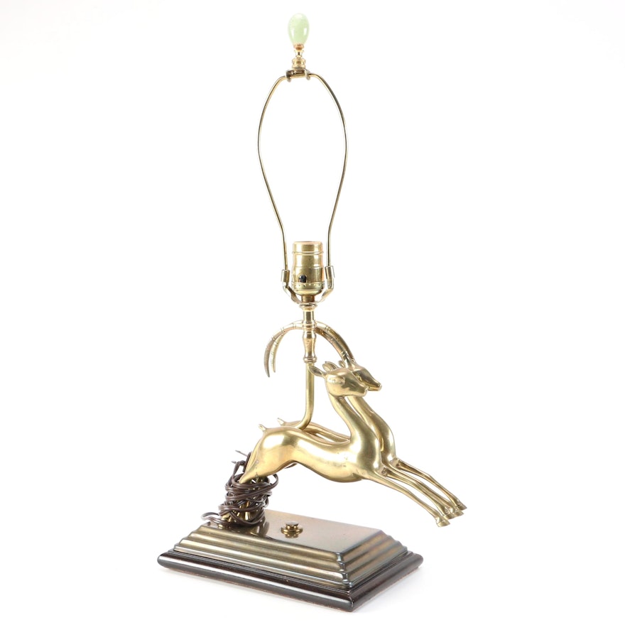 Gazelle Brass Lamp