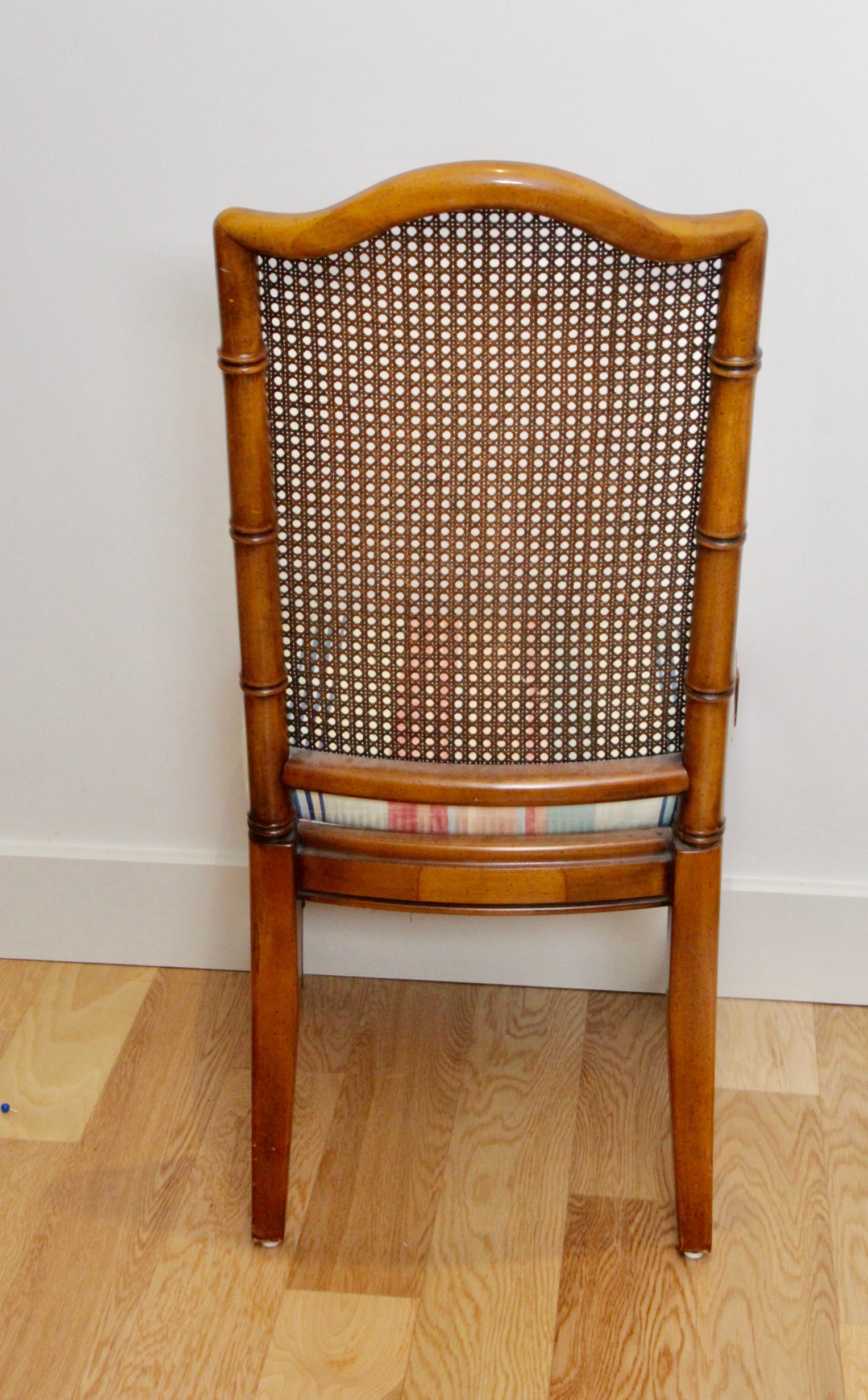 Vintage Wicker Back Dining Chairs