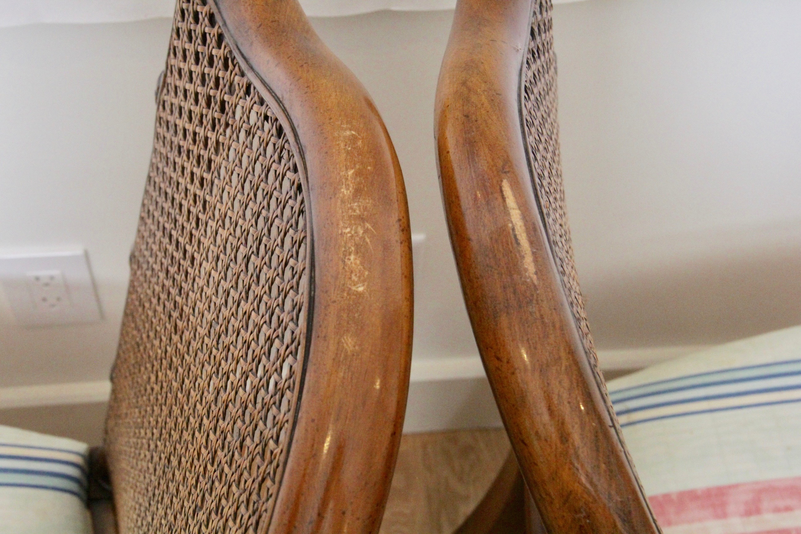 Vintage Wicker Back Dining Chairs