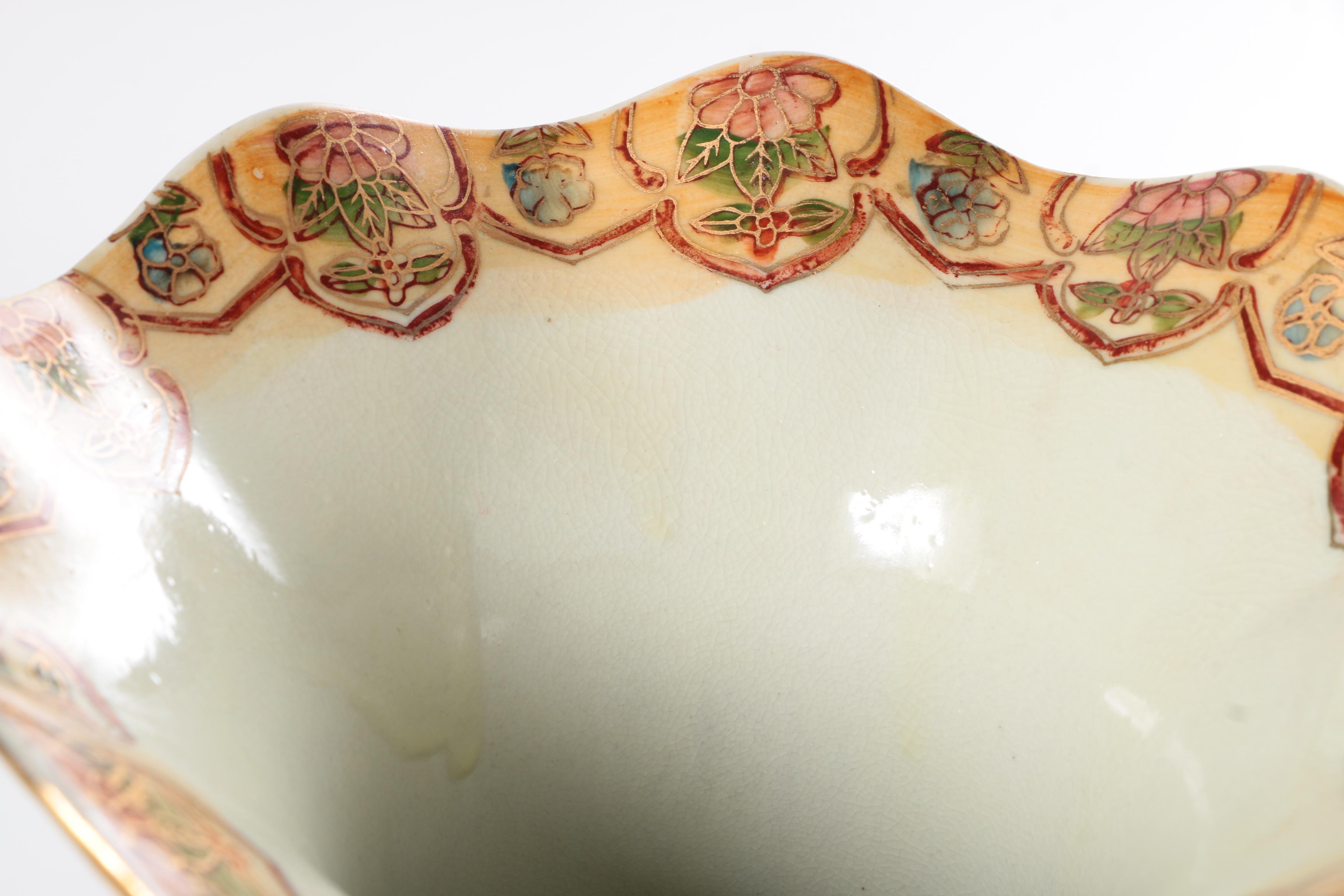 Pair of Chinese Satsuma Style Ceramic Vases