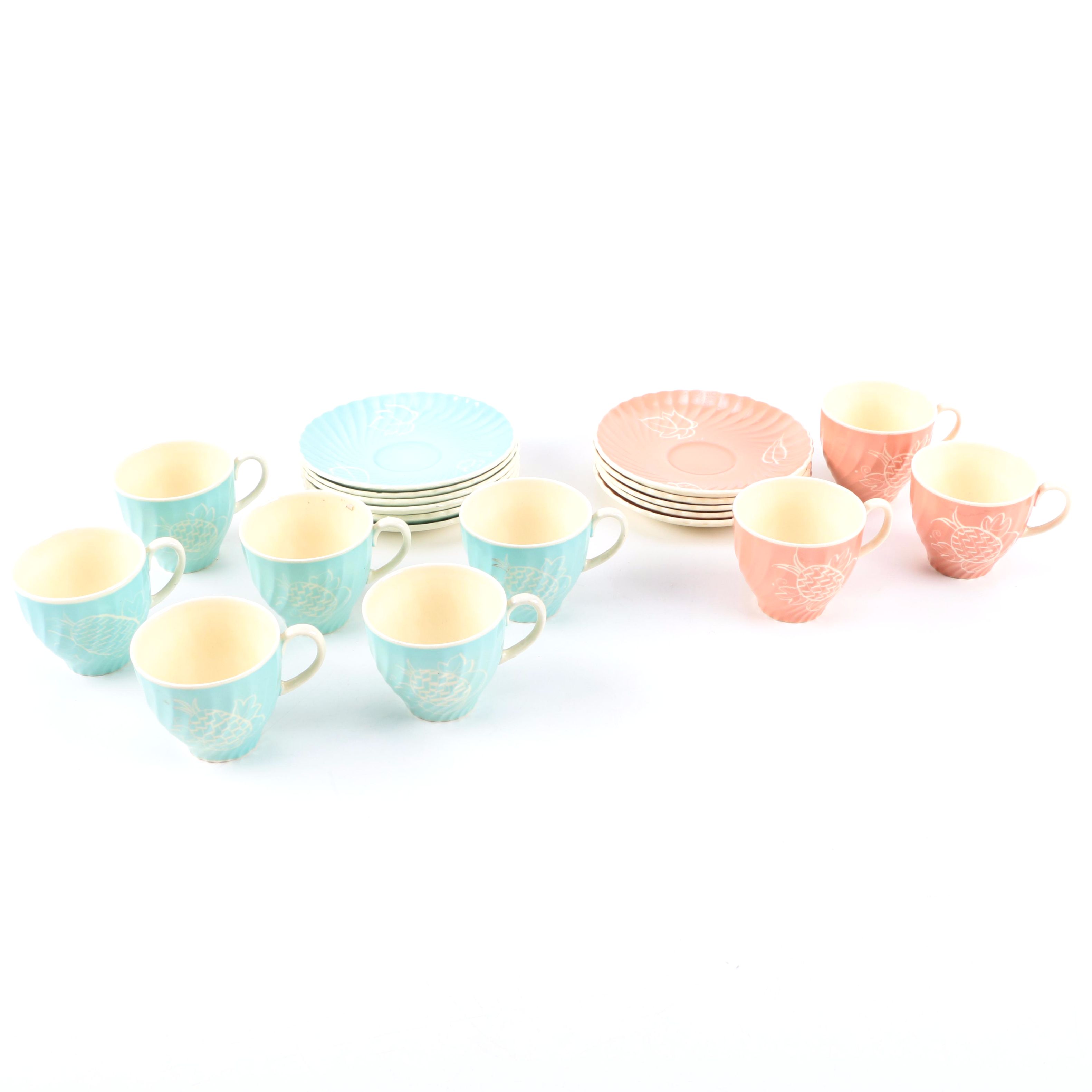 Susie Cooper Spiral Teacups and Saucers