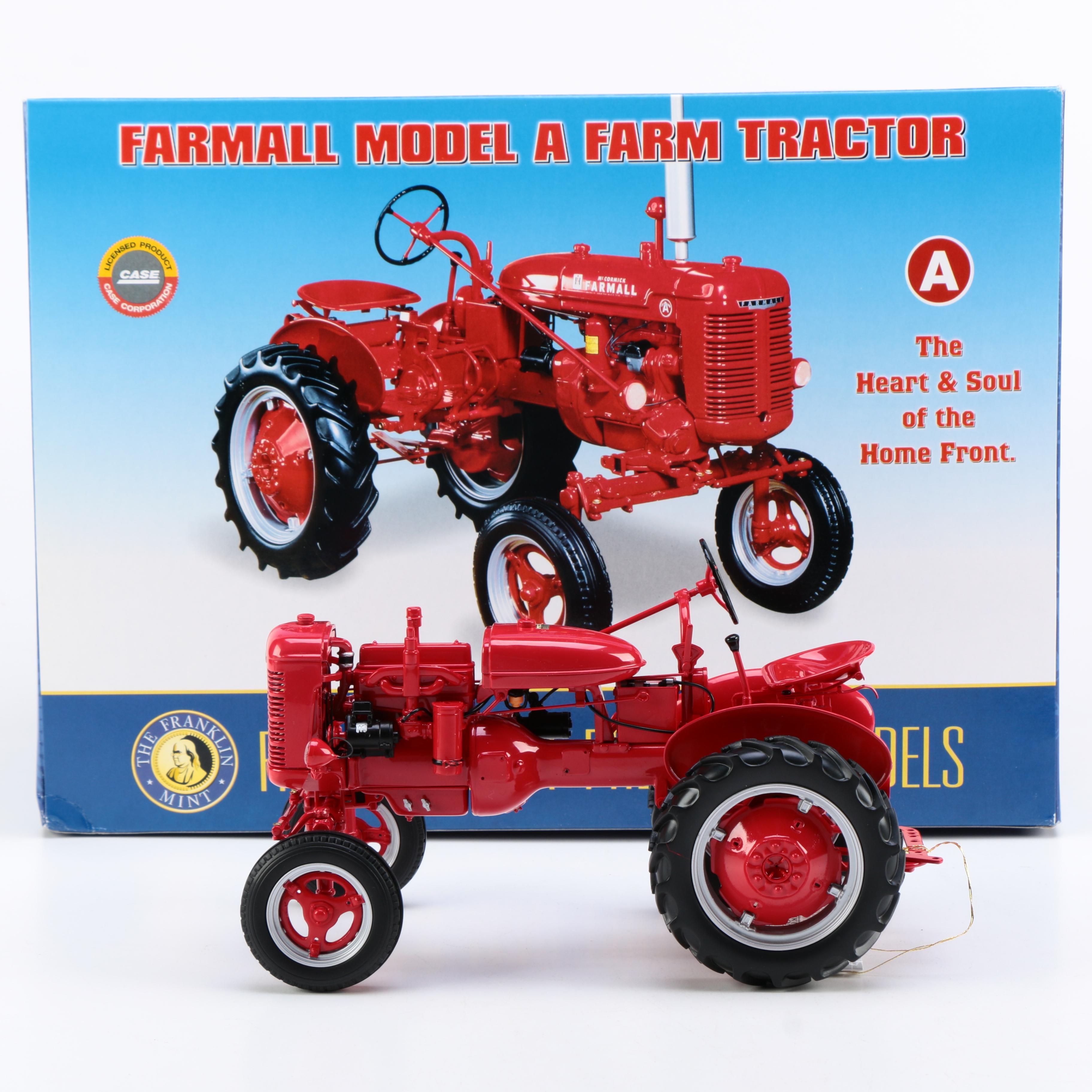 Franklin Mint Die-Cast Farmall Model A Farm Tractor