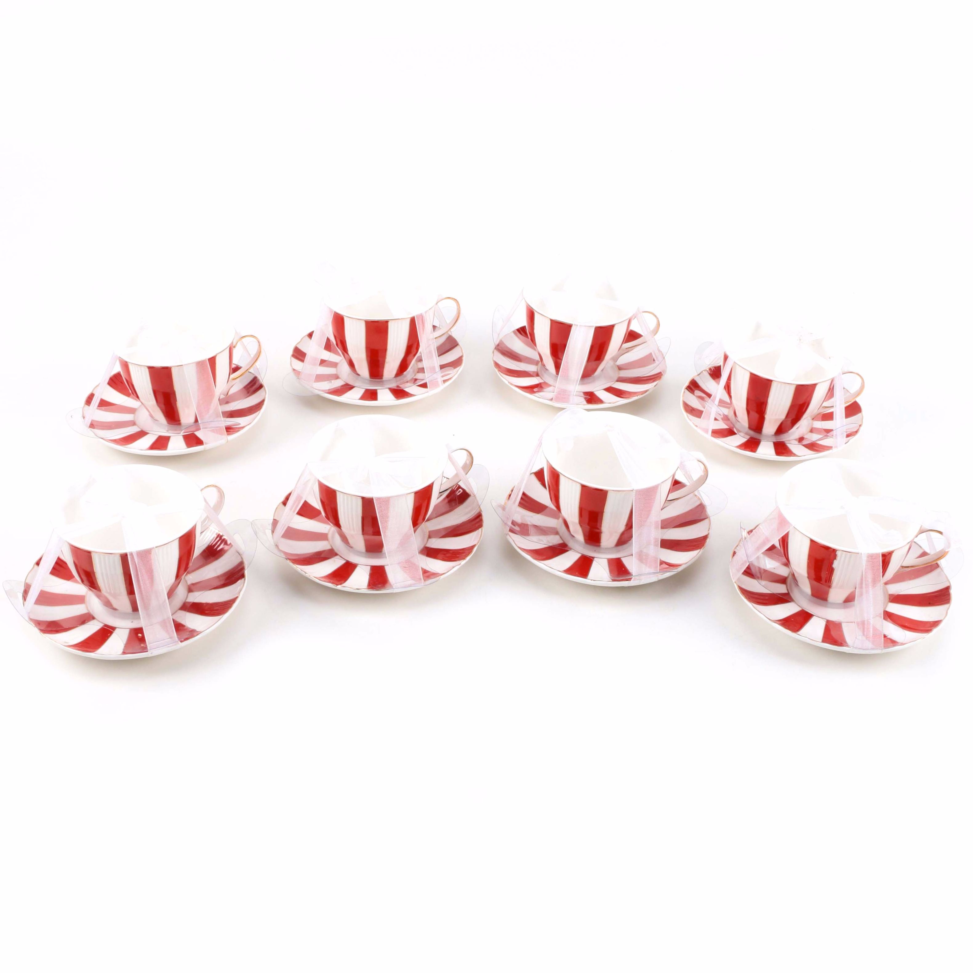 Porcelain Teacups and Saucers