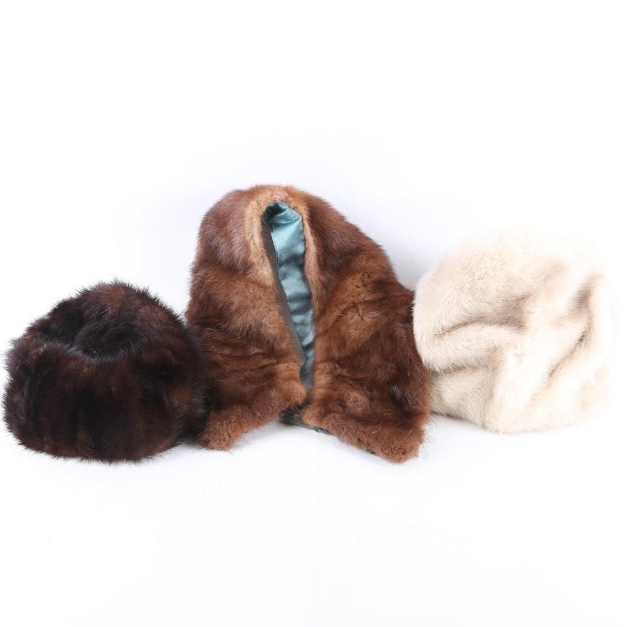 Fur Cloche Hats and Collar