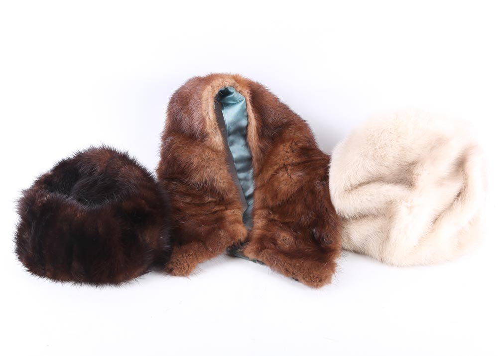 Fur Cloche Hats and Collar