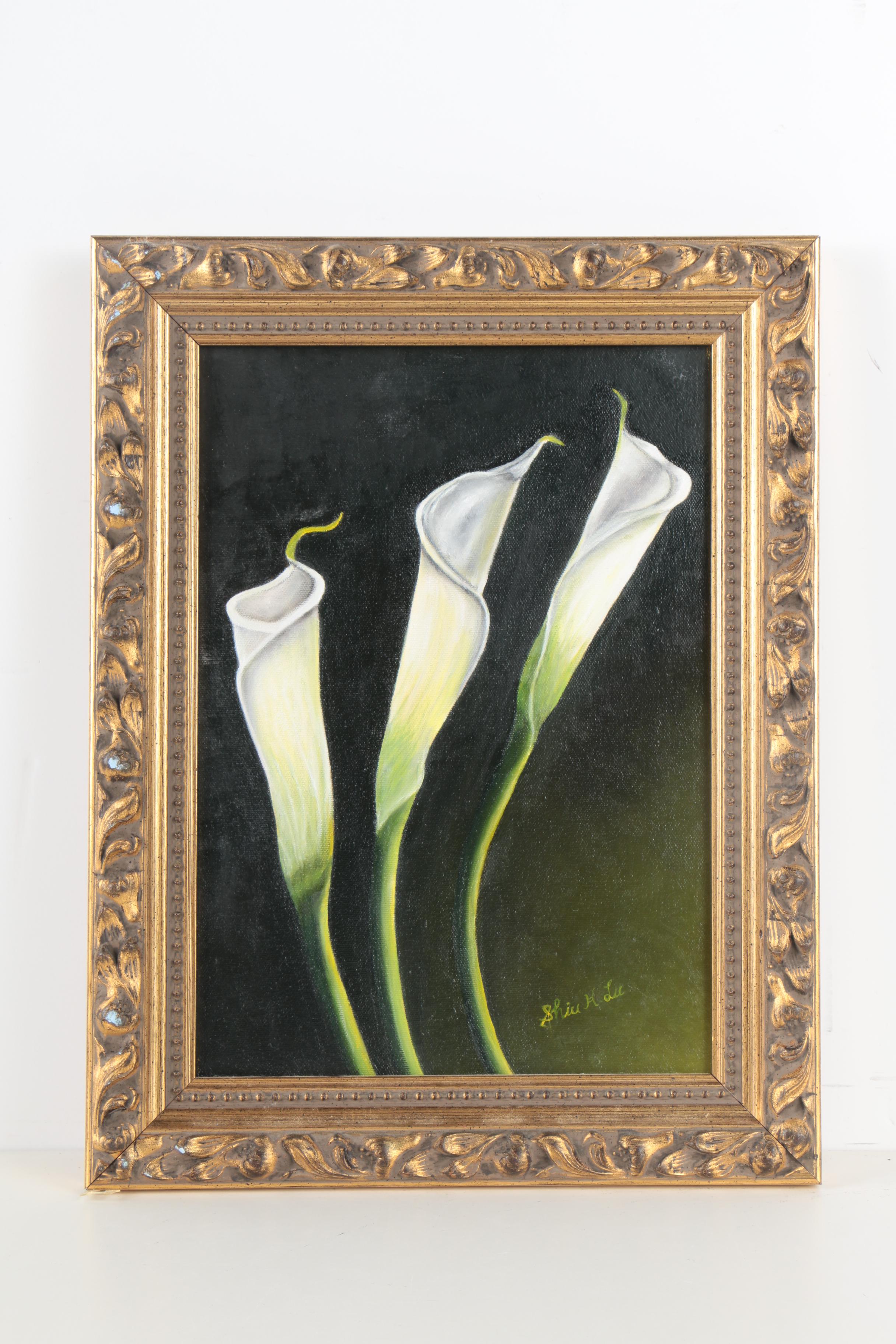 Shiu Huey Lu Oil Paintings of Orchids and Calla Lilies