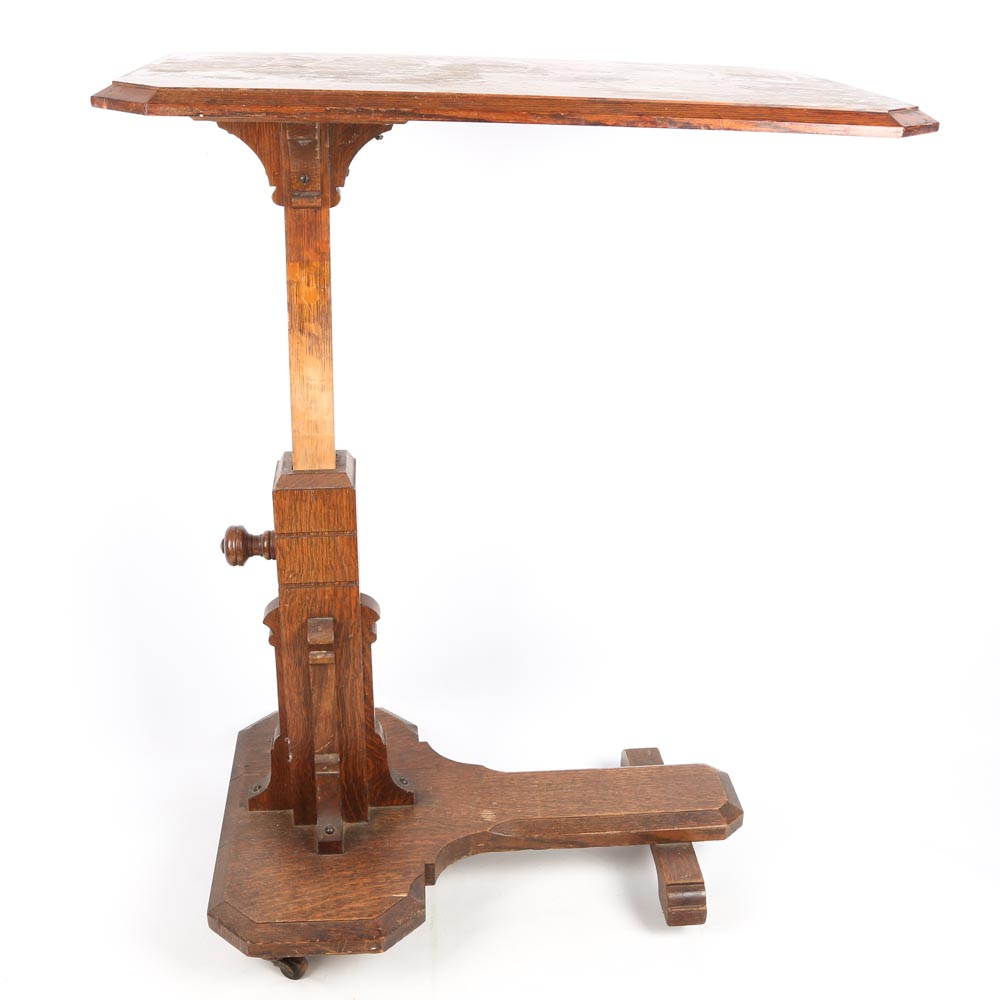 Antique Oak Victorian Hospital Tray Stand