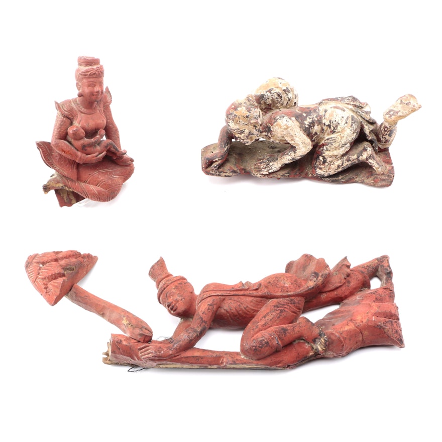 Asian Carved Wood Figures