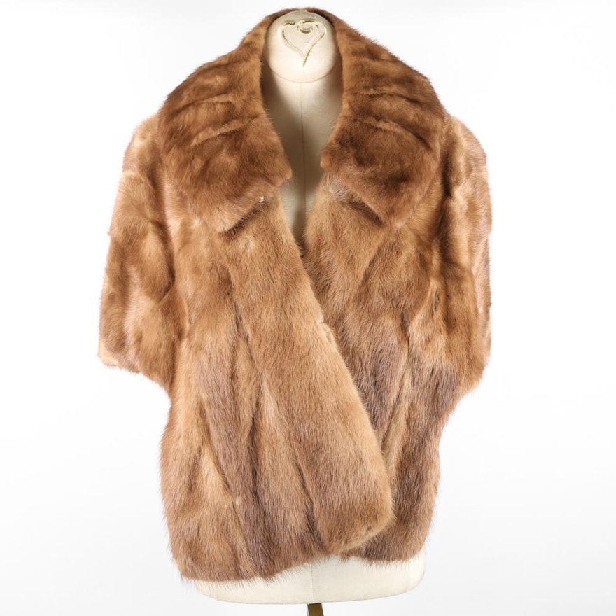French Room Mink Stole with Coordinating Mink Collar