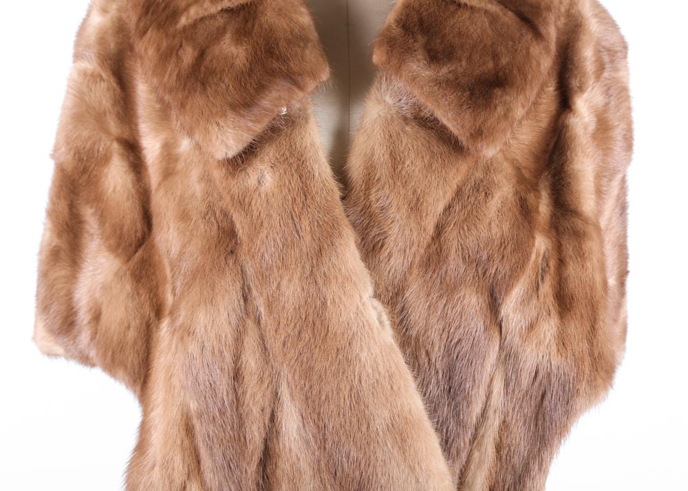 French Room Mink Stole with Coordinating Mink Collar