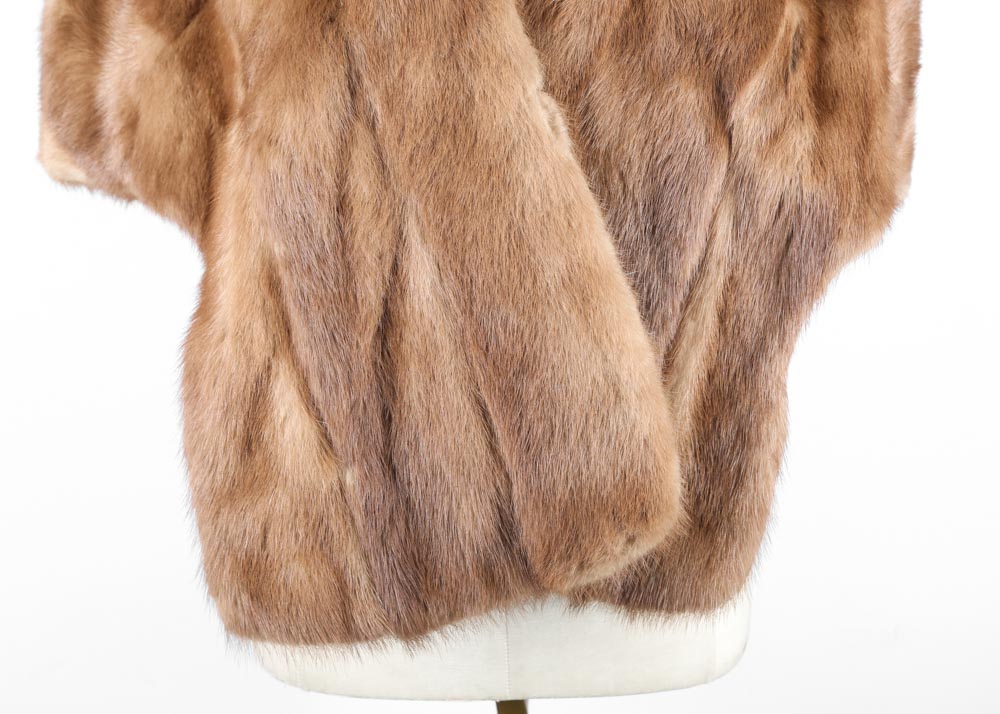 French Room Mink Stole with Coordinating Mink Collar