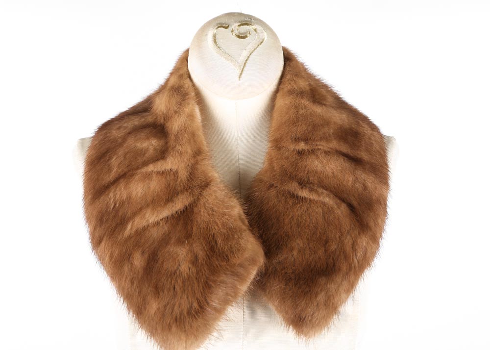 French Room Mink Stole with Coordinating Mink Collar