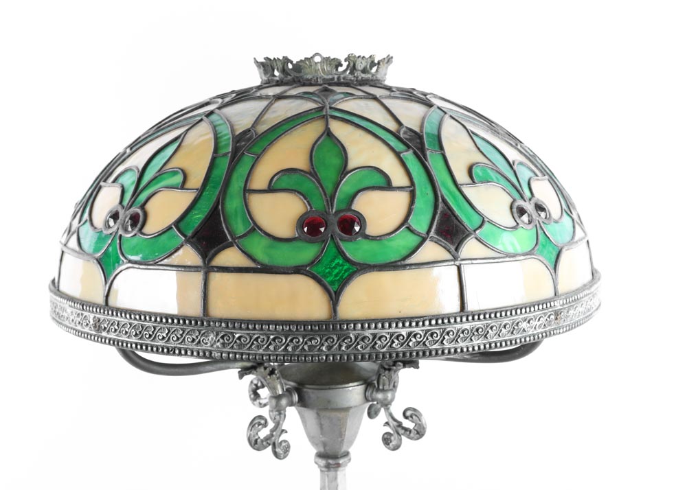 Art Nouveau Tiffany Style Leaded Glass Lamp