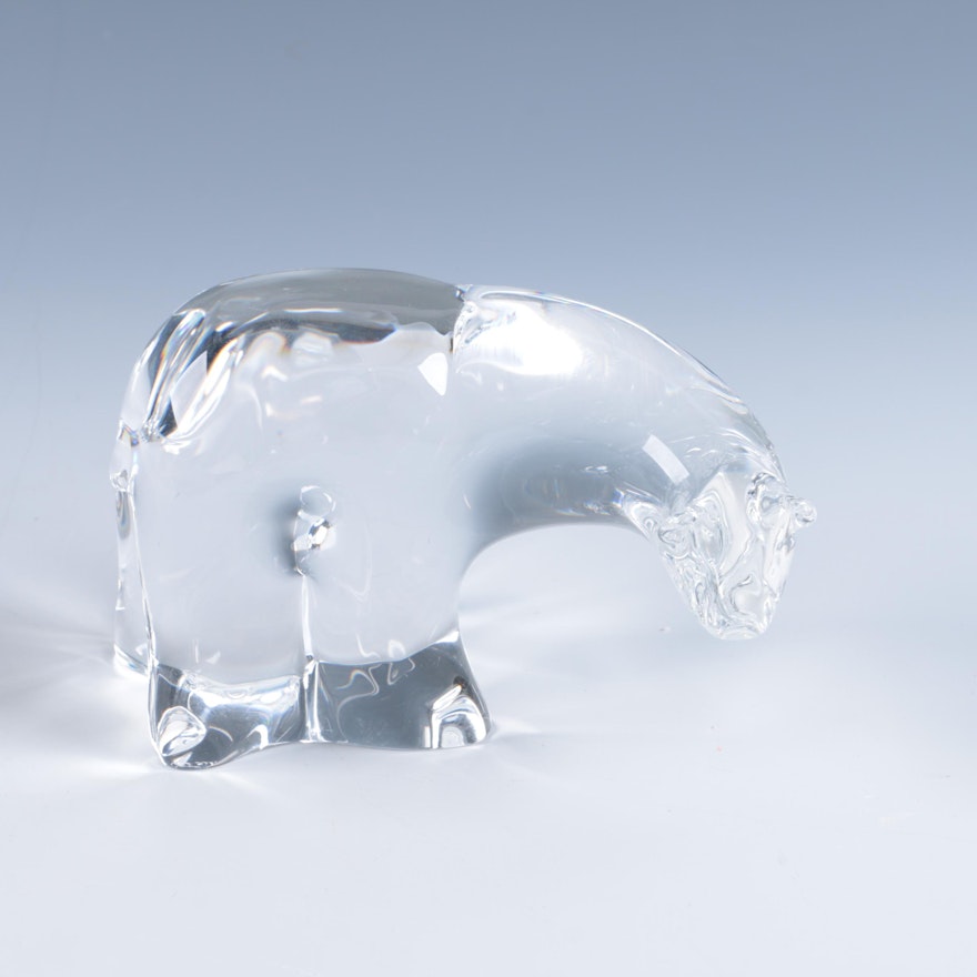Vintage Steuben Crystal Polar Bear Sculpture