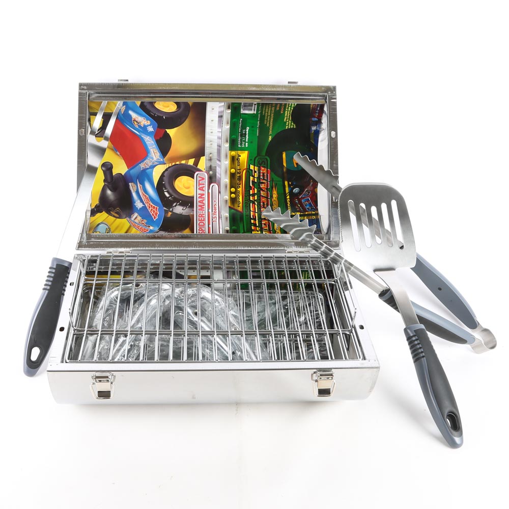 Best Home Stainless Steel Split-Barrel Tabletop Grill Set