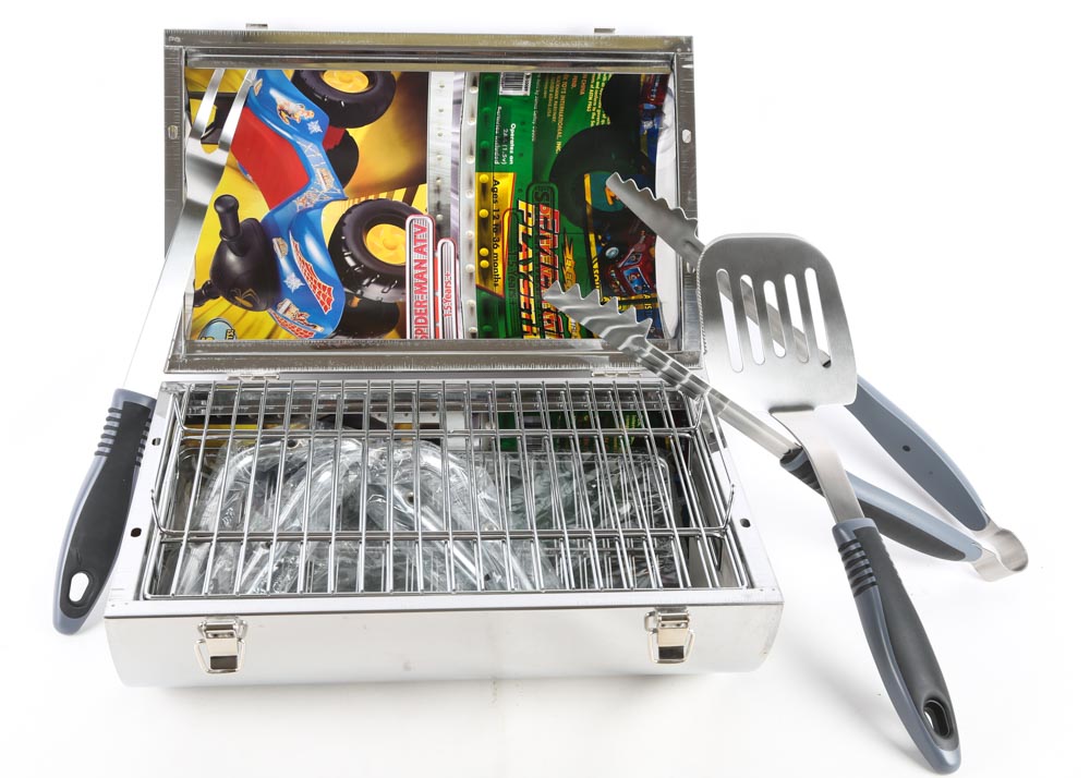 Best Home Stainless Steel Split-Barrel Tabletop Grill Set