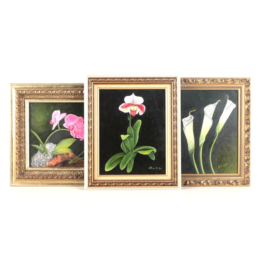 Shiu Huey Lu Oil Paintings of Orchids and Calla Lilies