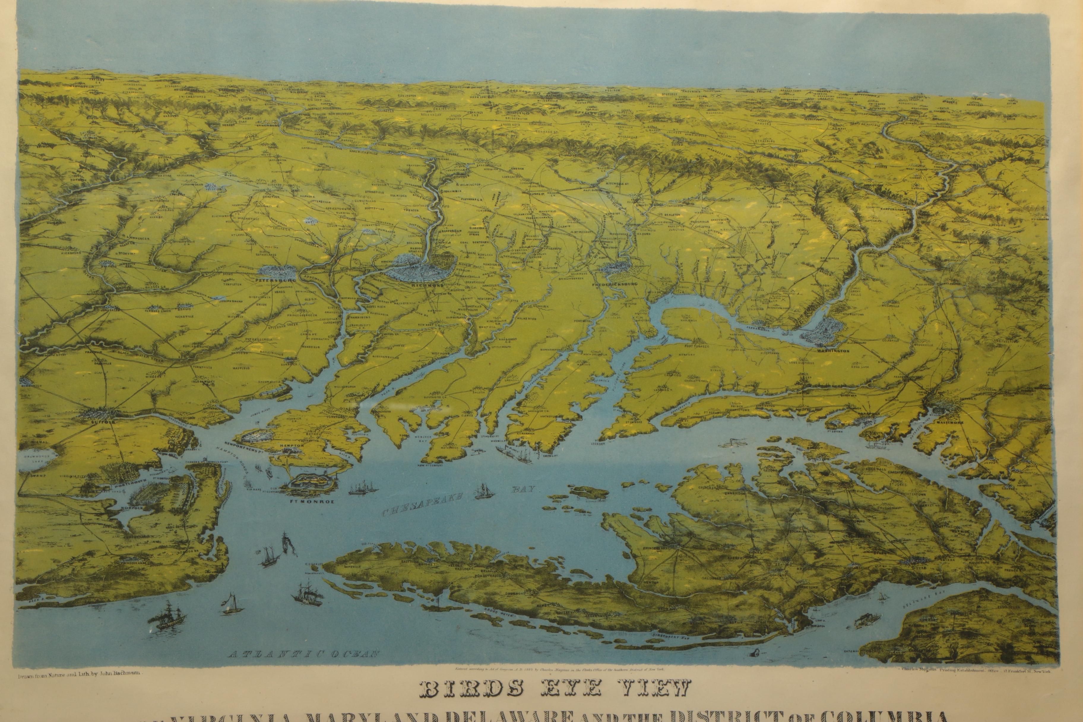 Antique Lithograph Map "Panorama of the Seat of War"